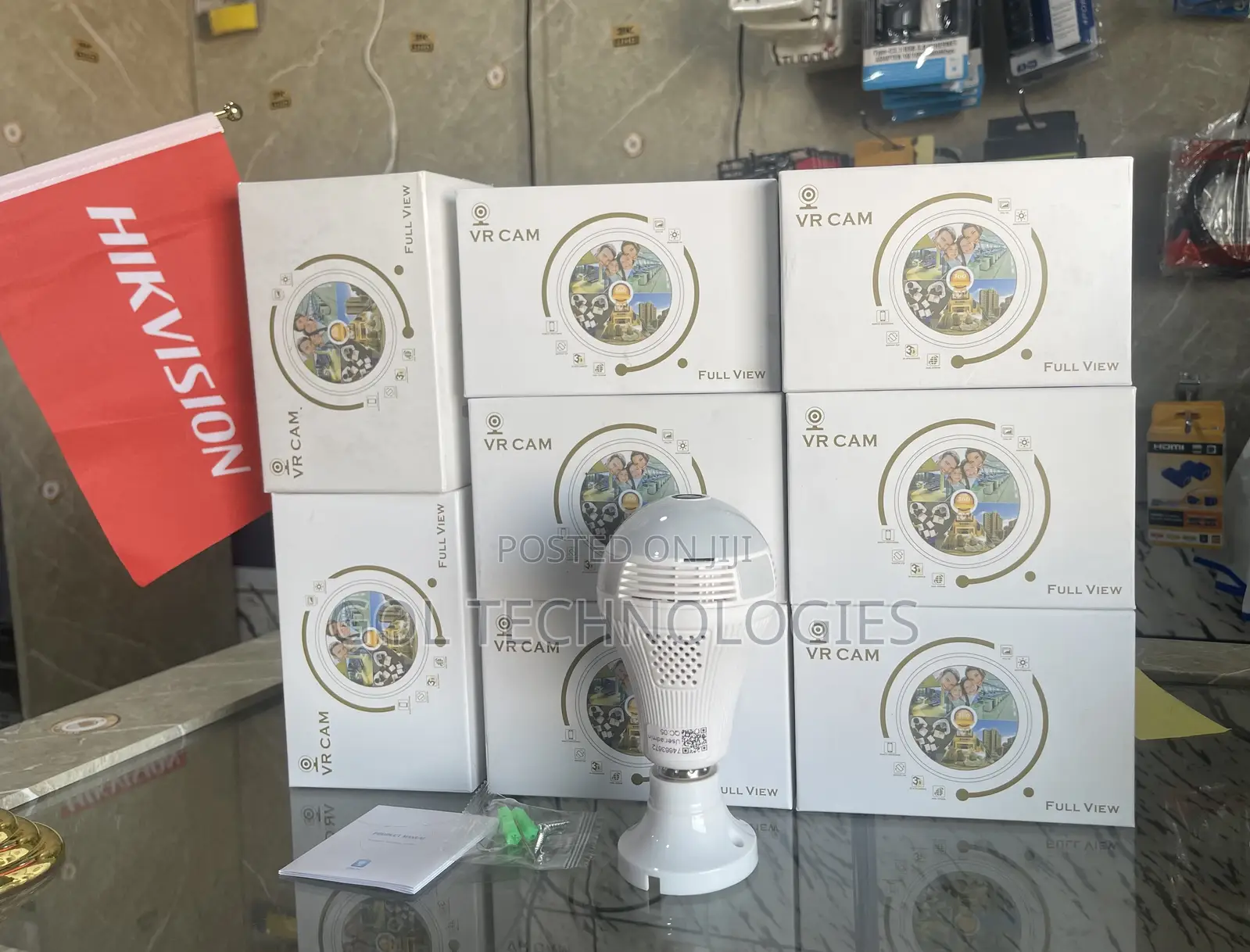 VR CAM 360 Full View Bulb 3D Panoramic Camera V380 App