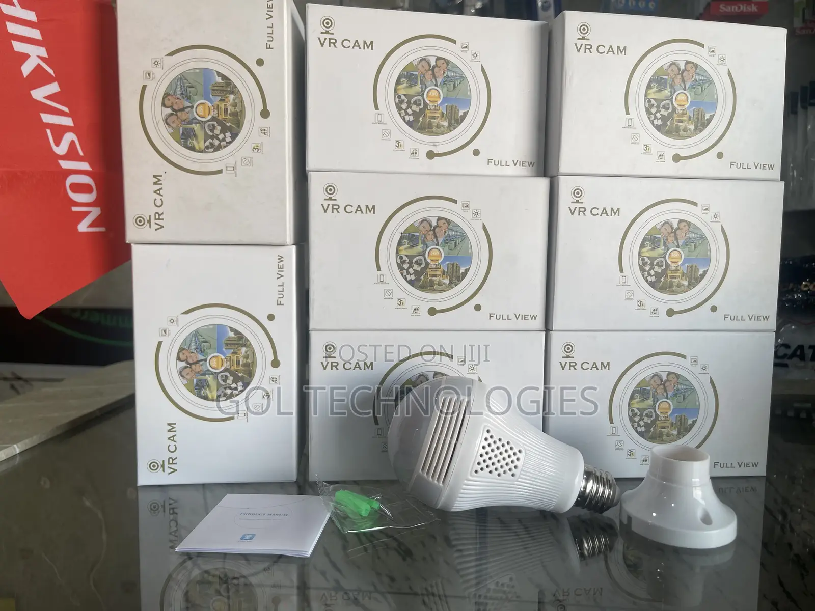 VR CAM 360 Full View Bulb 3D Panoramic Camera V380 App