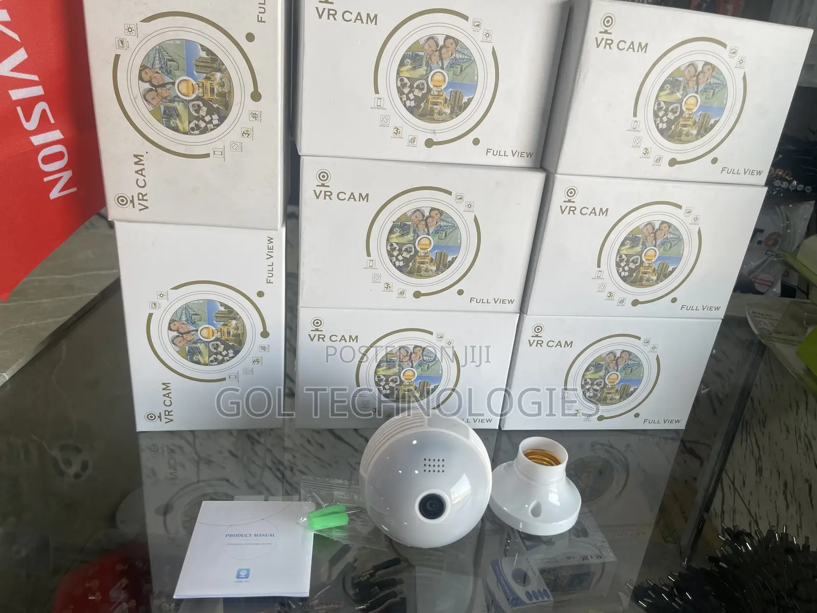 VR CAM 360 Full View Bulb 3D Panoramic Camera V380 App