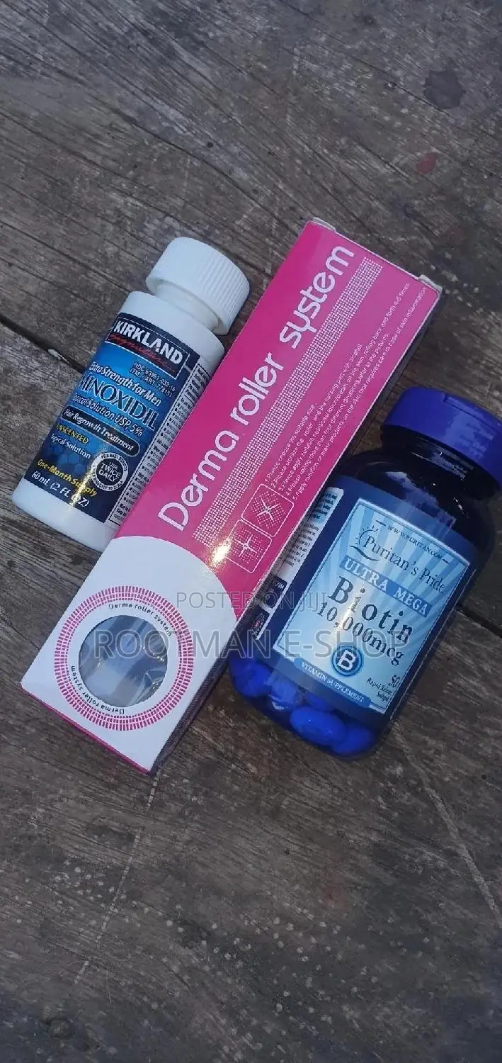 Minoxidil, Derma Roller Biotin (10,000 McG) Combo
