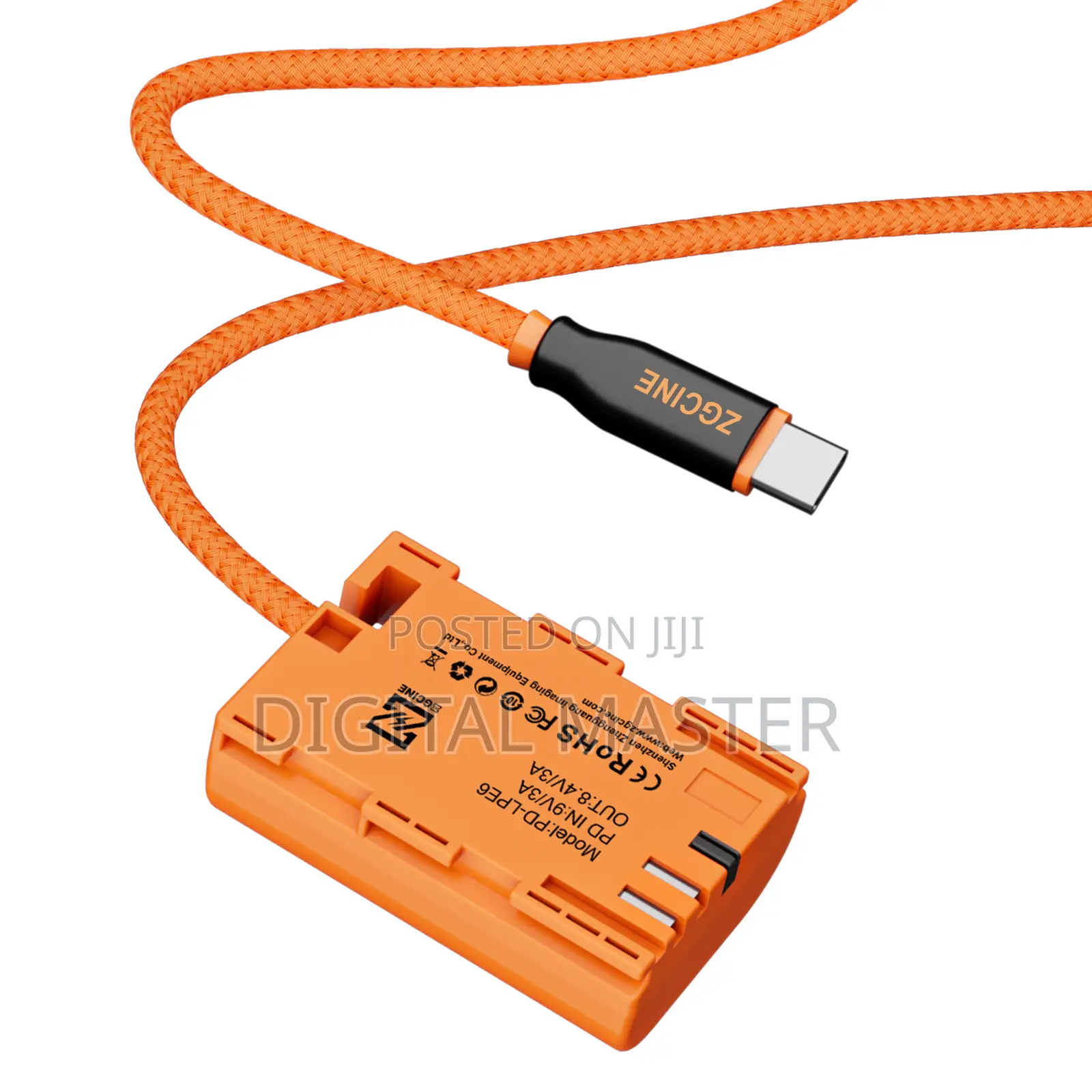 USB-C to LPE6 Dummy Battery Cable (Braided Wire)