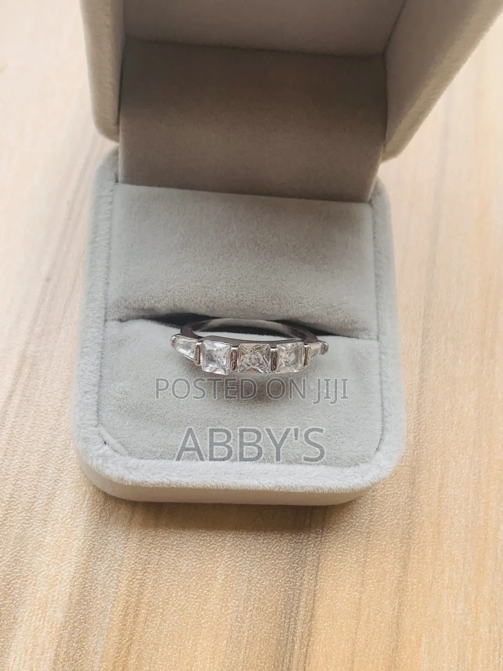 Premium Zirconia Silver Engagement/Promise Ring