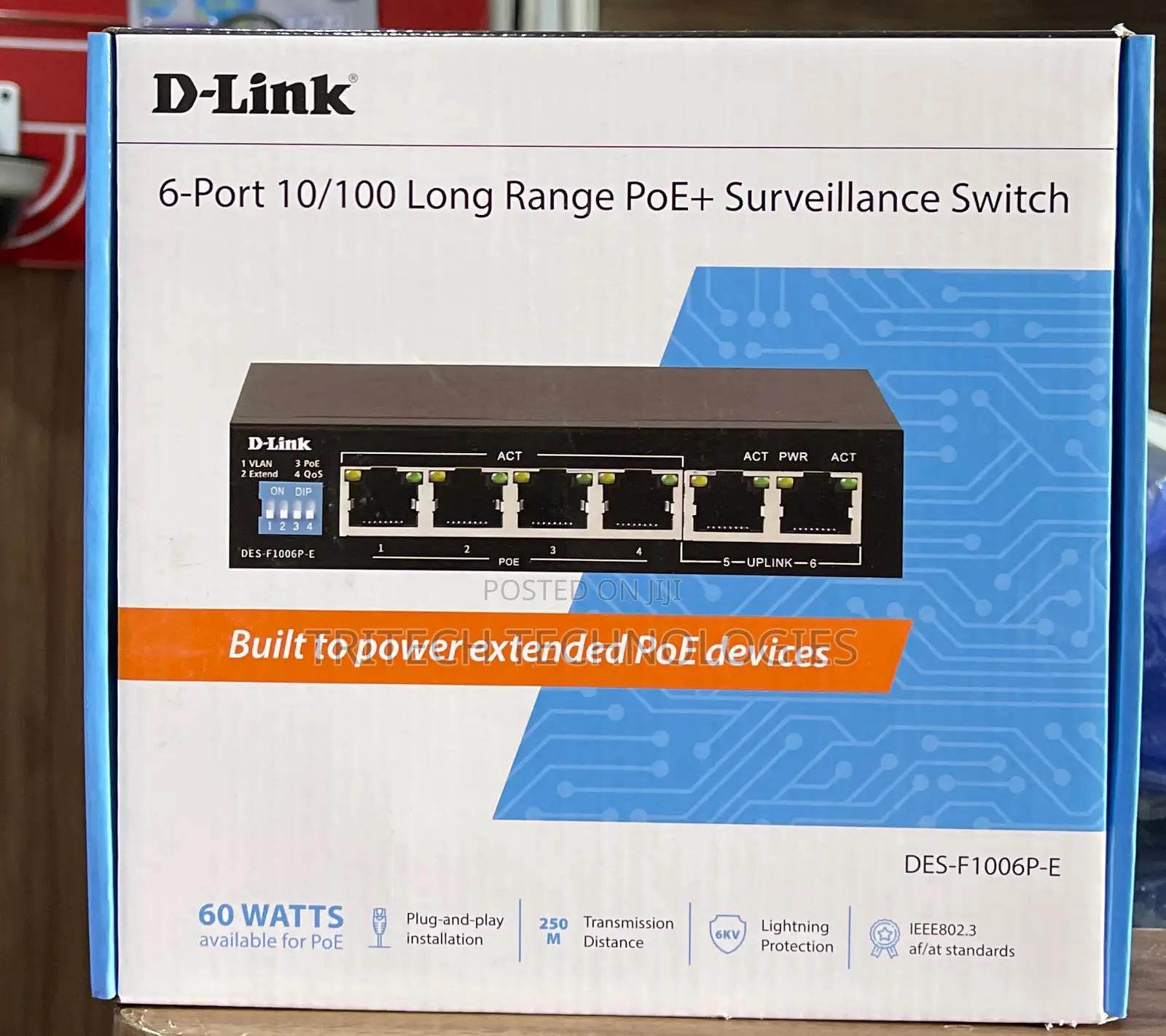 D-Link 4port Poe Switch With 2uplink DES-F1006P-E