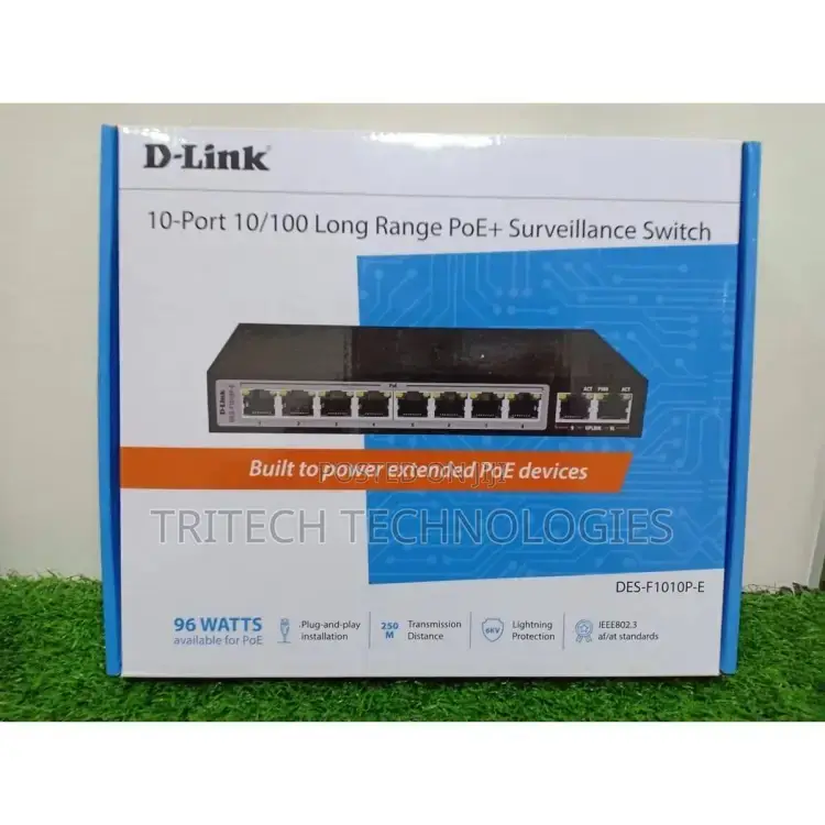 D-Link 8port Gigabit LR Poe Surveillance Switch +2uplink