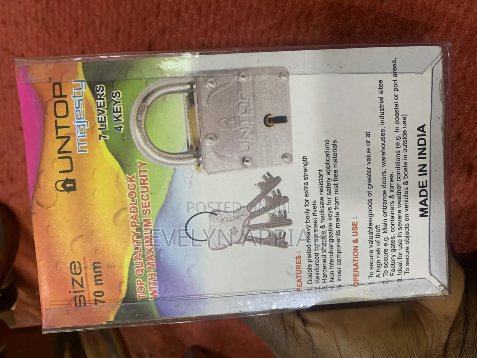 Untop Majesty 70mm Padlock
