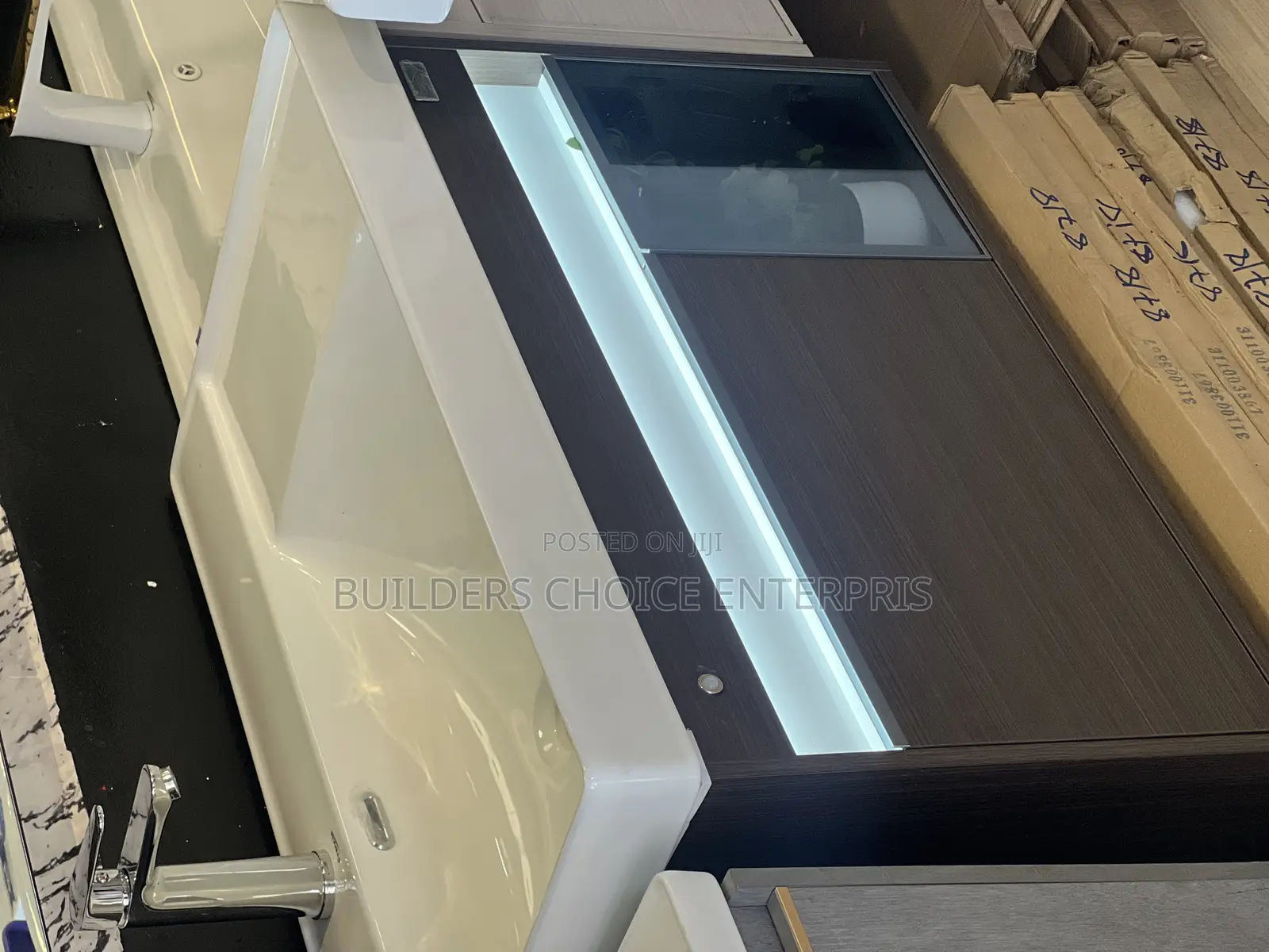 Cube Sensor Vanity_cabinet Basin With Sensor Led Lights