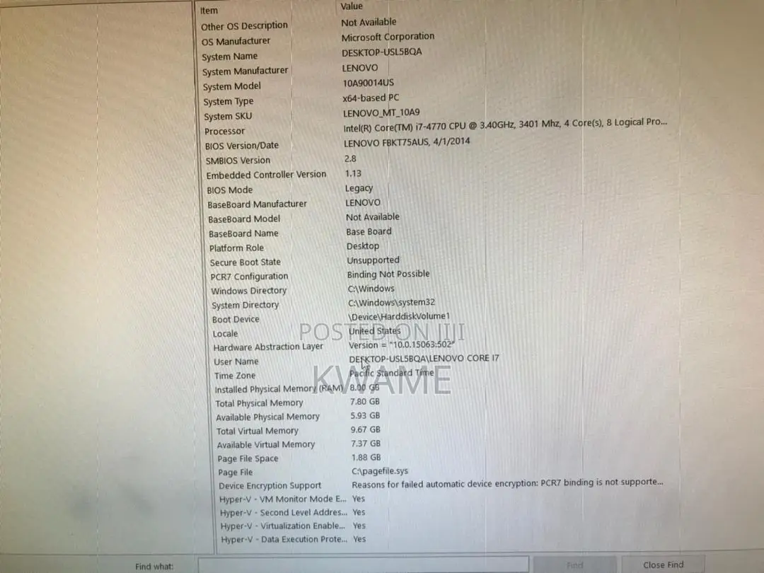 Lenovo ThinkCentre M710 8GB Intel Core I7 HDD+SSD 512GB