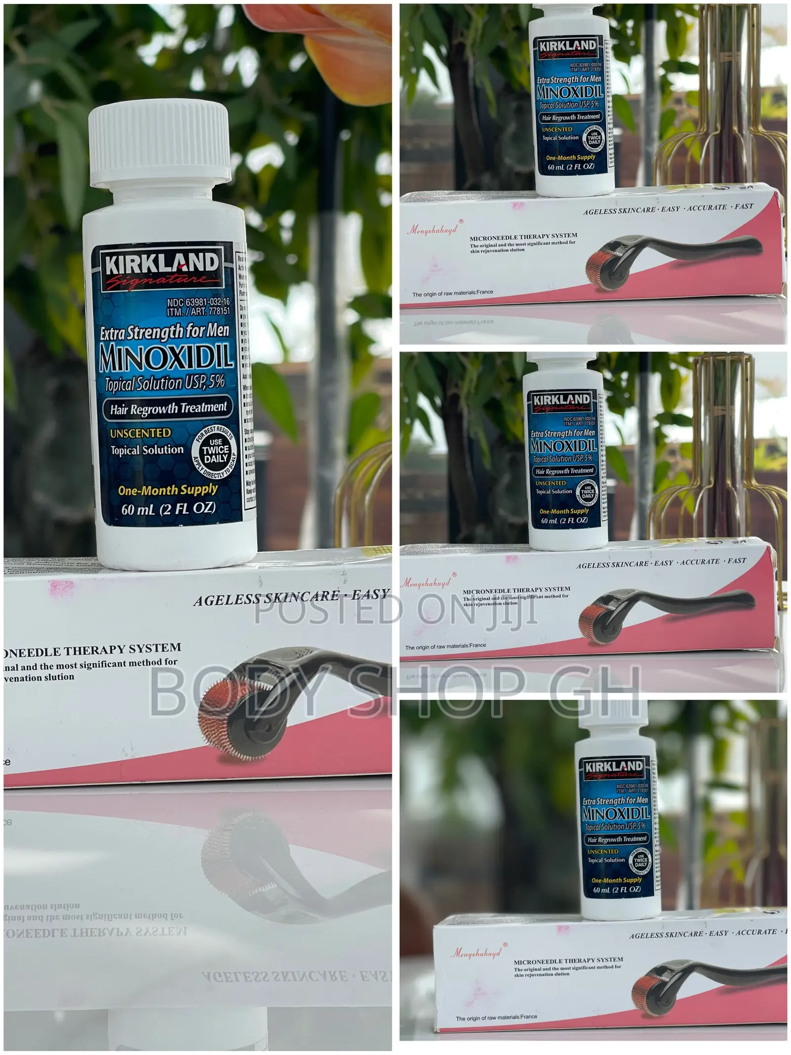 Beard Growth Starter Pack/ Kirkland Minoxidil + Derma Roller
