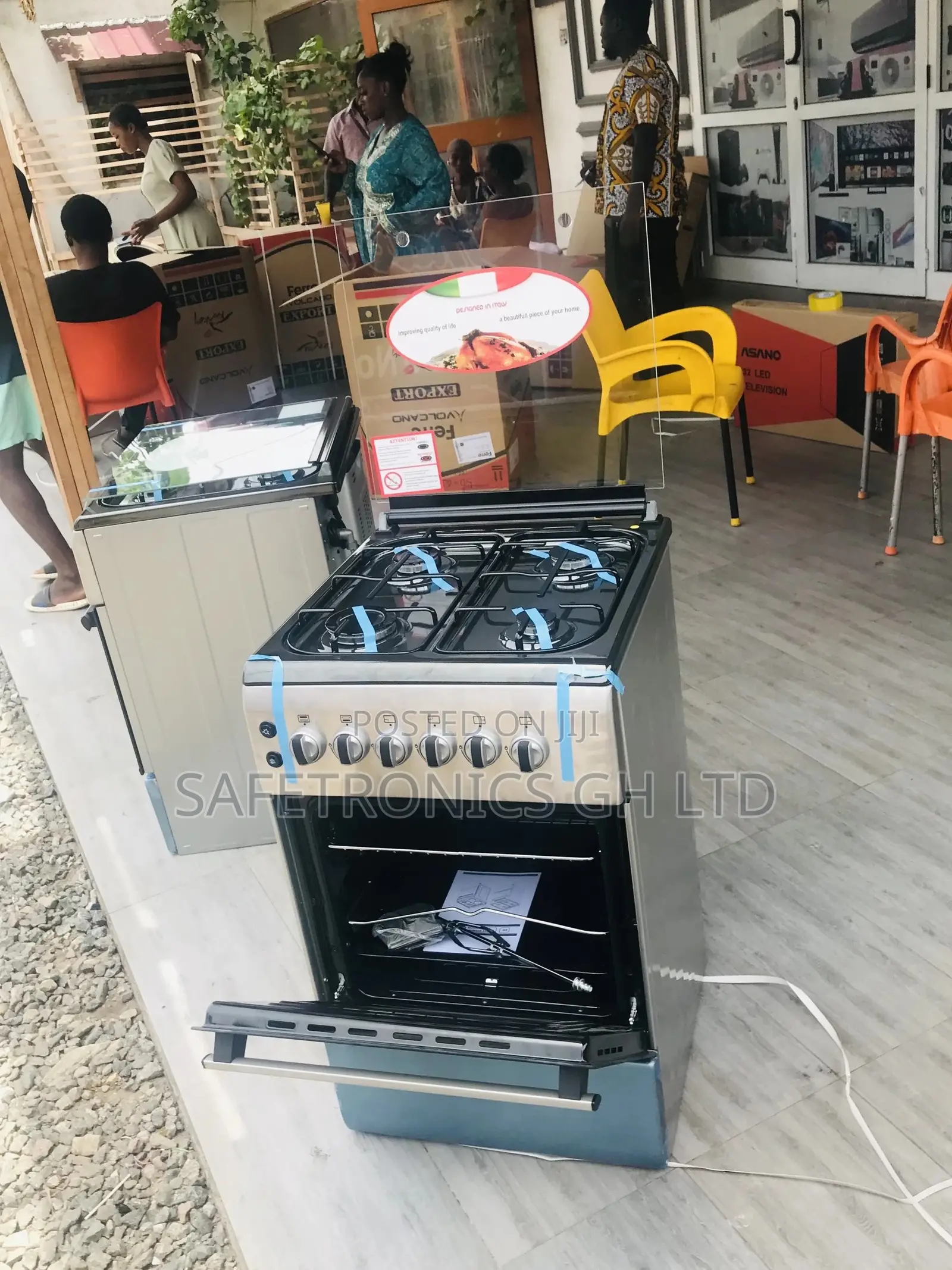 Gray Volcano 4 Gas New Line Oven With Grill 50x60