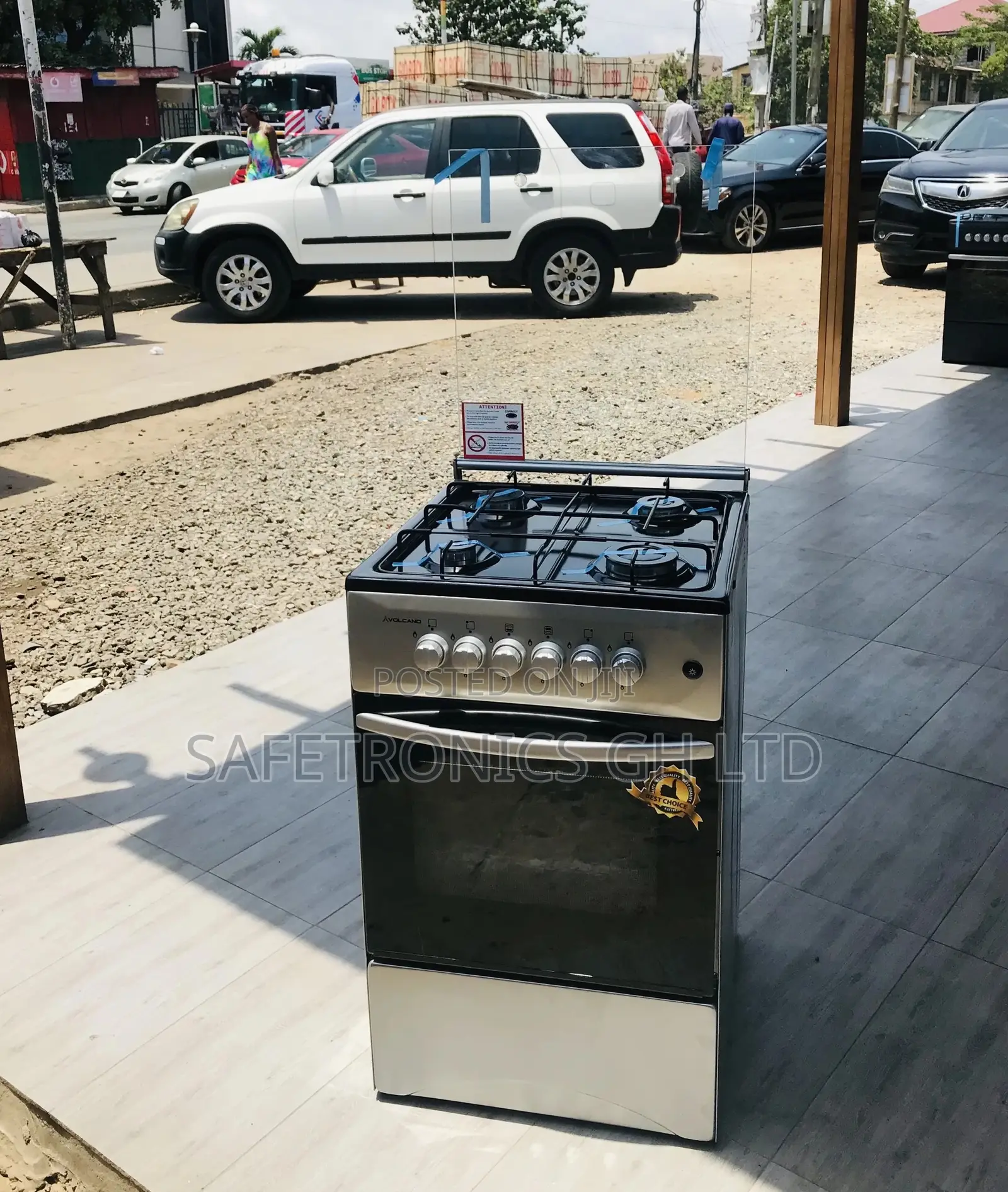 Gray 50x50 4 Gas Cooker Oven With Grill Volcano