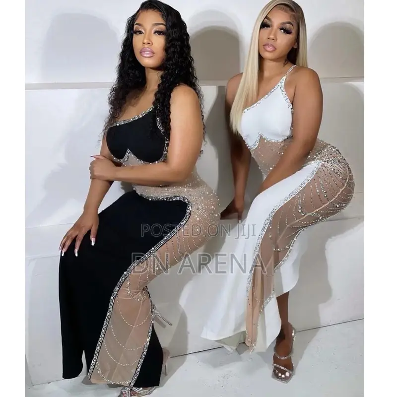Sexy Rhinestone Crystal Elegant Evening Dress Bodycon