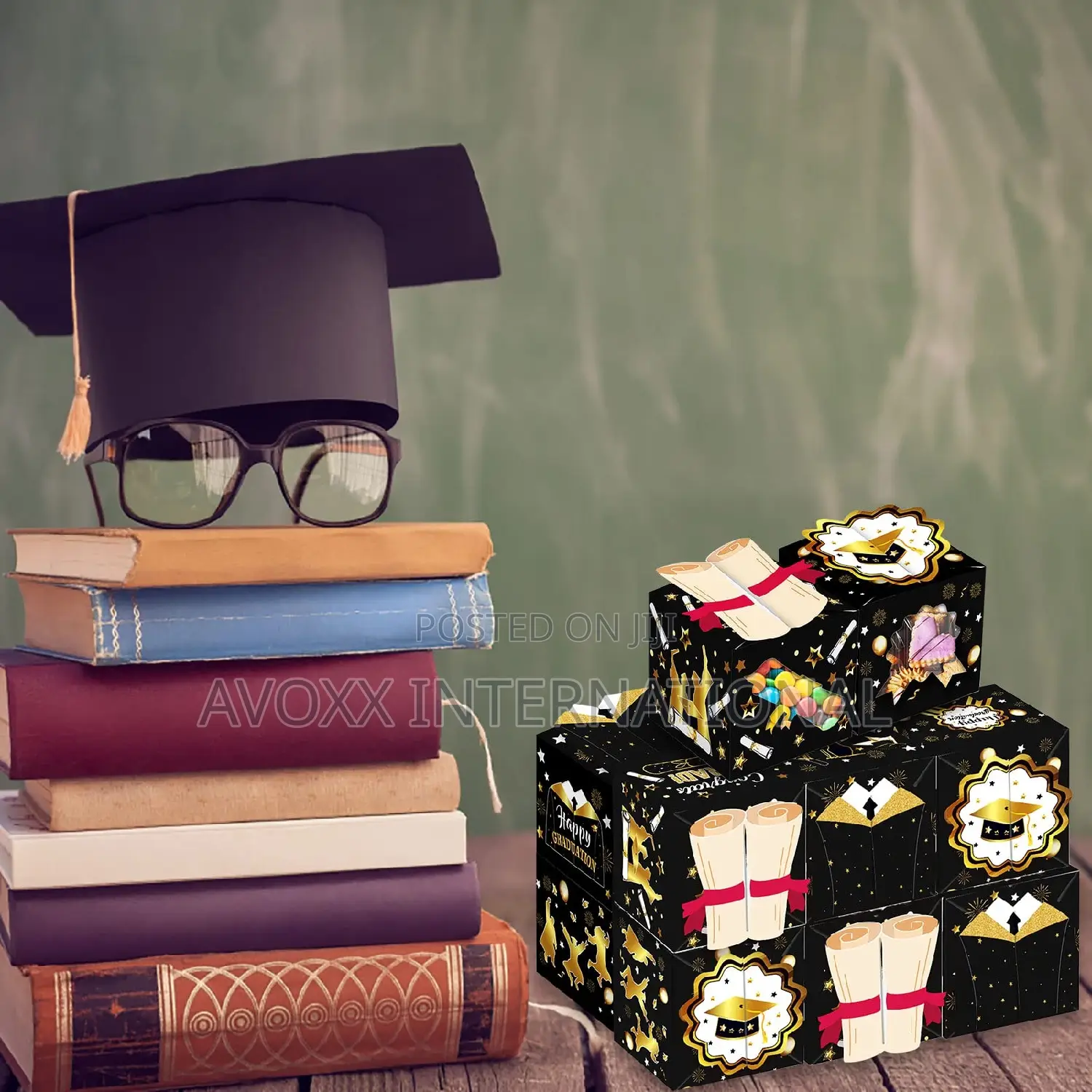 LOCOLO 12pcs 3D Graduation Treat Boxes Good