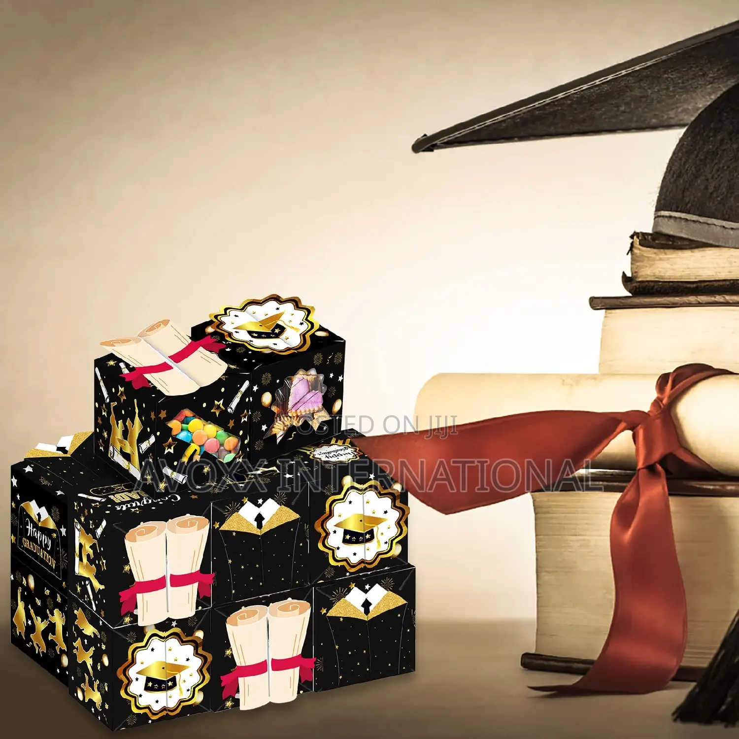 LOCOLO 12pcs 3D Graduation Treat Boxes Good