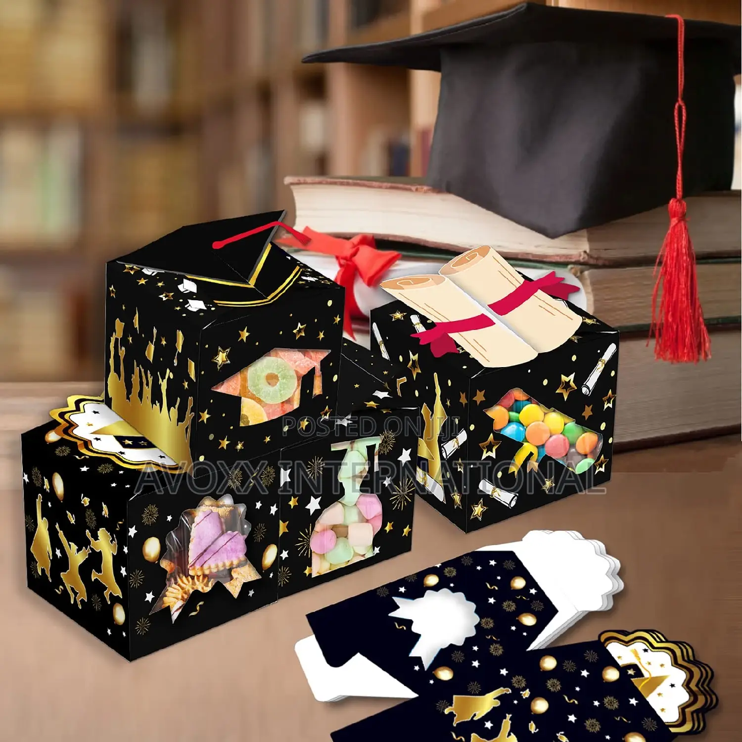 LOCOLO 12pcs 3D Graduation Treat Boxes Good