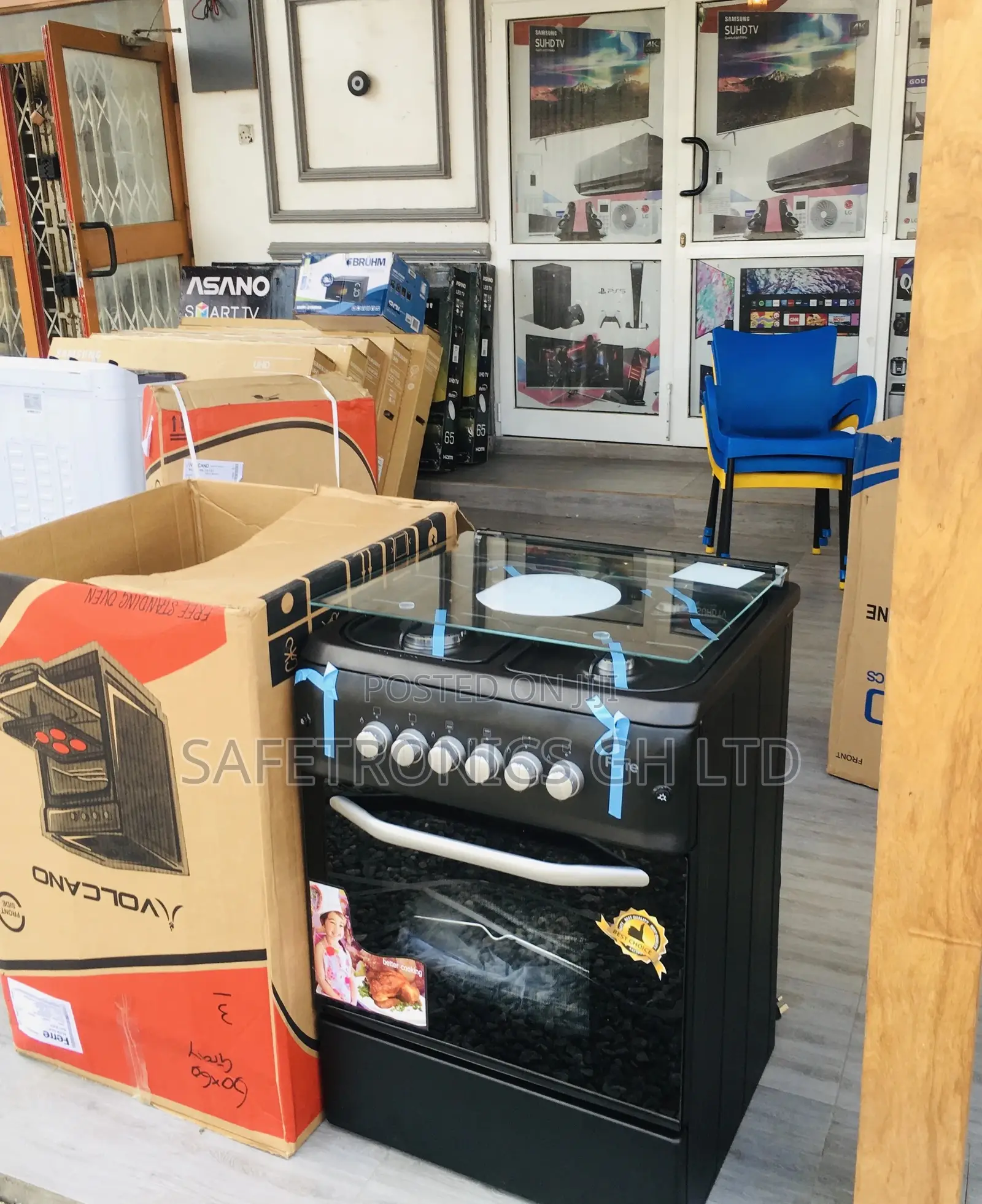 Black Ferre 4 Gas Cooker Oven With Grill 50x50
