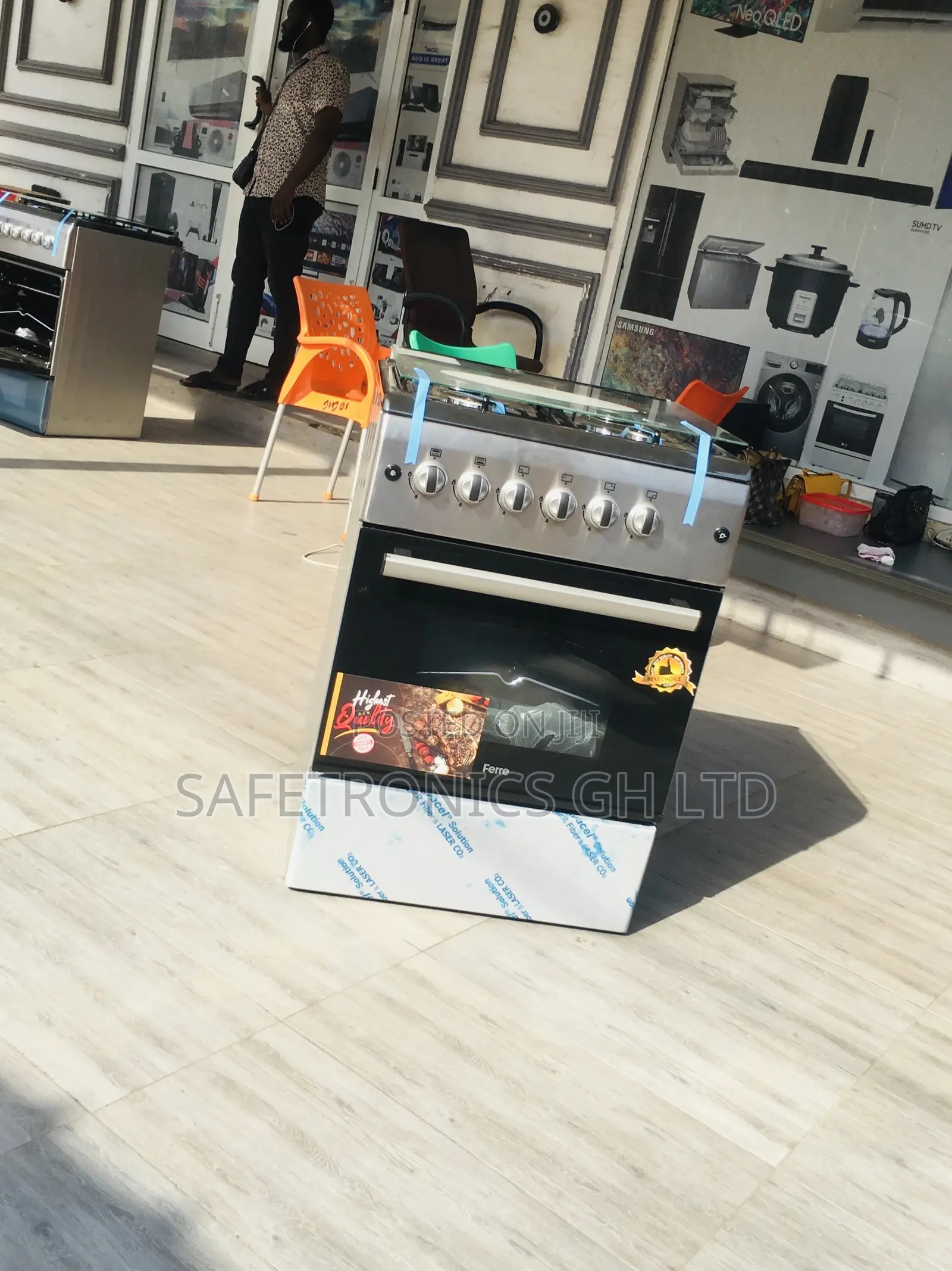 Gray Ferre 4 Gas Cooker Oven With Grill 60x60