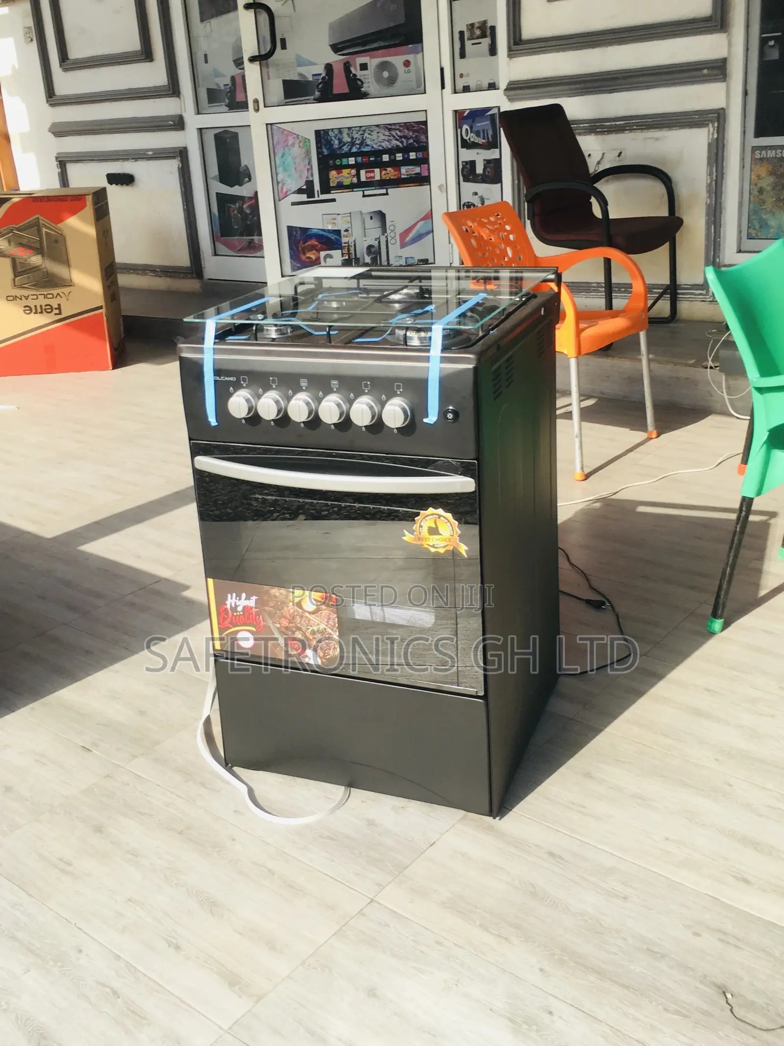 Volcano Black 4 Gas Cooker Oven With Grill 50x50