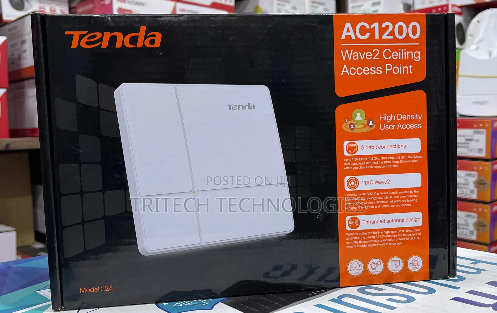 Tenda I24 Ac1200 Wave2 Ceiling Access Point Dual Band