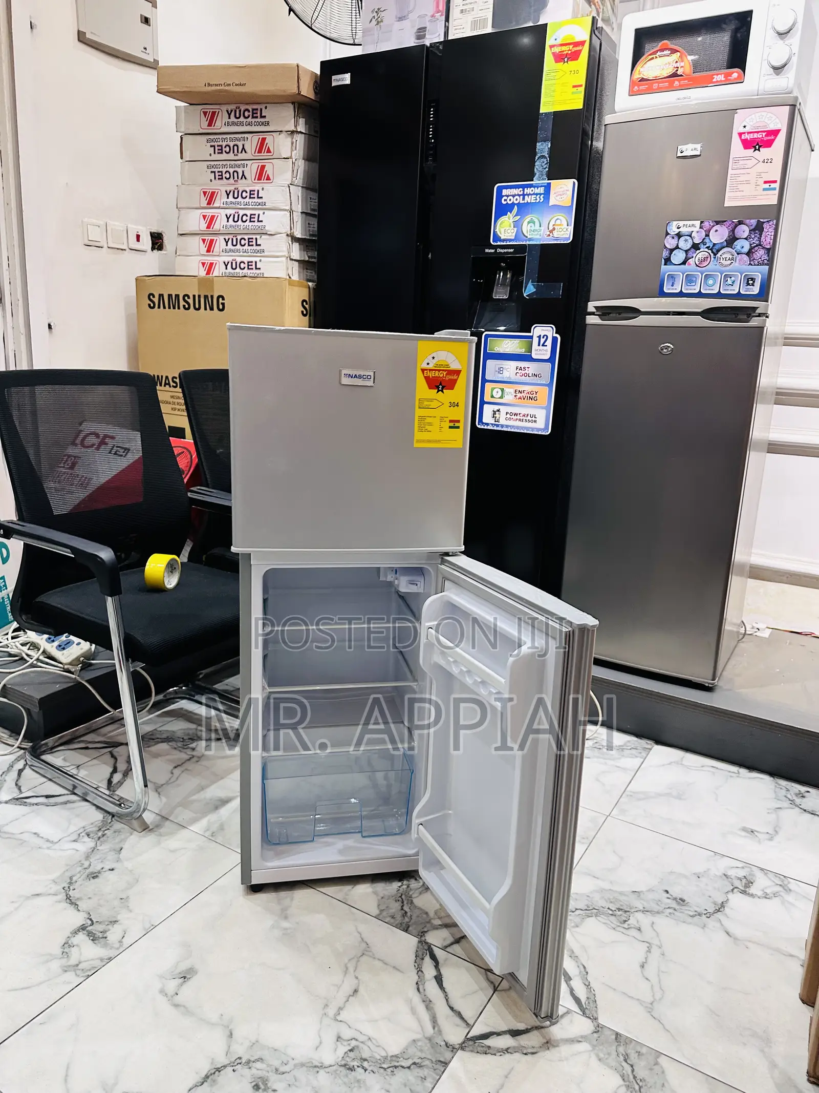 Well Design Nasco Double Door Refrigerator(Nas 2-18)Gray