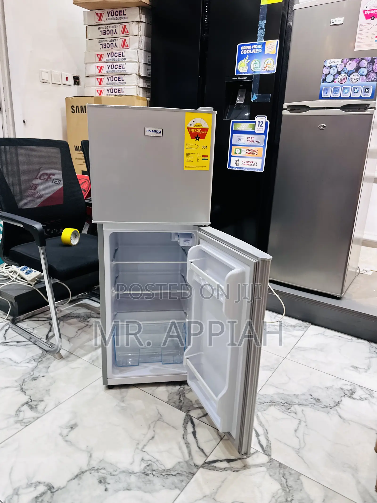 Durable Nasco Double Door Refrigerator(Nas 2-13fl)Gray.