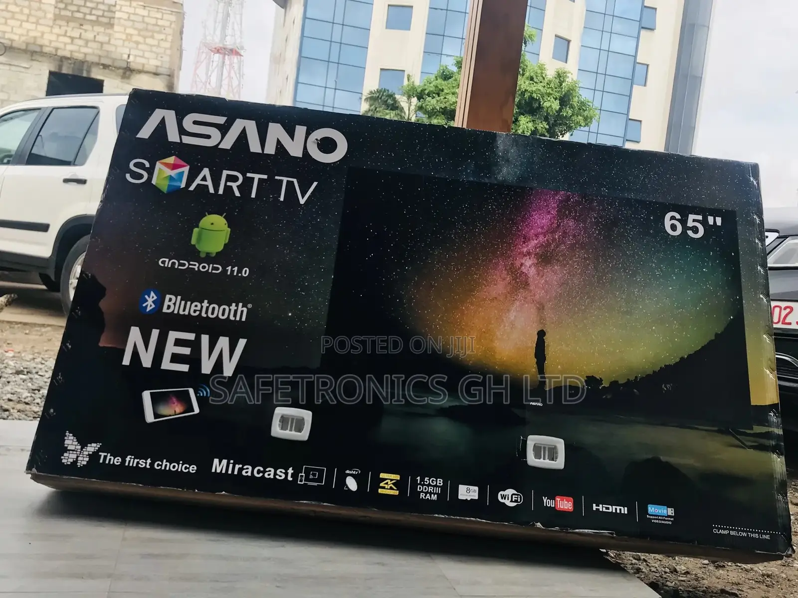65 Inches Glossy Smart Asano Black UHD Electric Led Tv