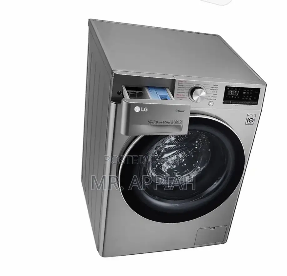 Sleek Design LG F4V5RYP2T 10kg Front Load Washing Machine.