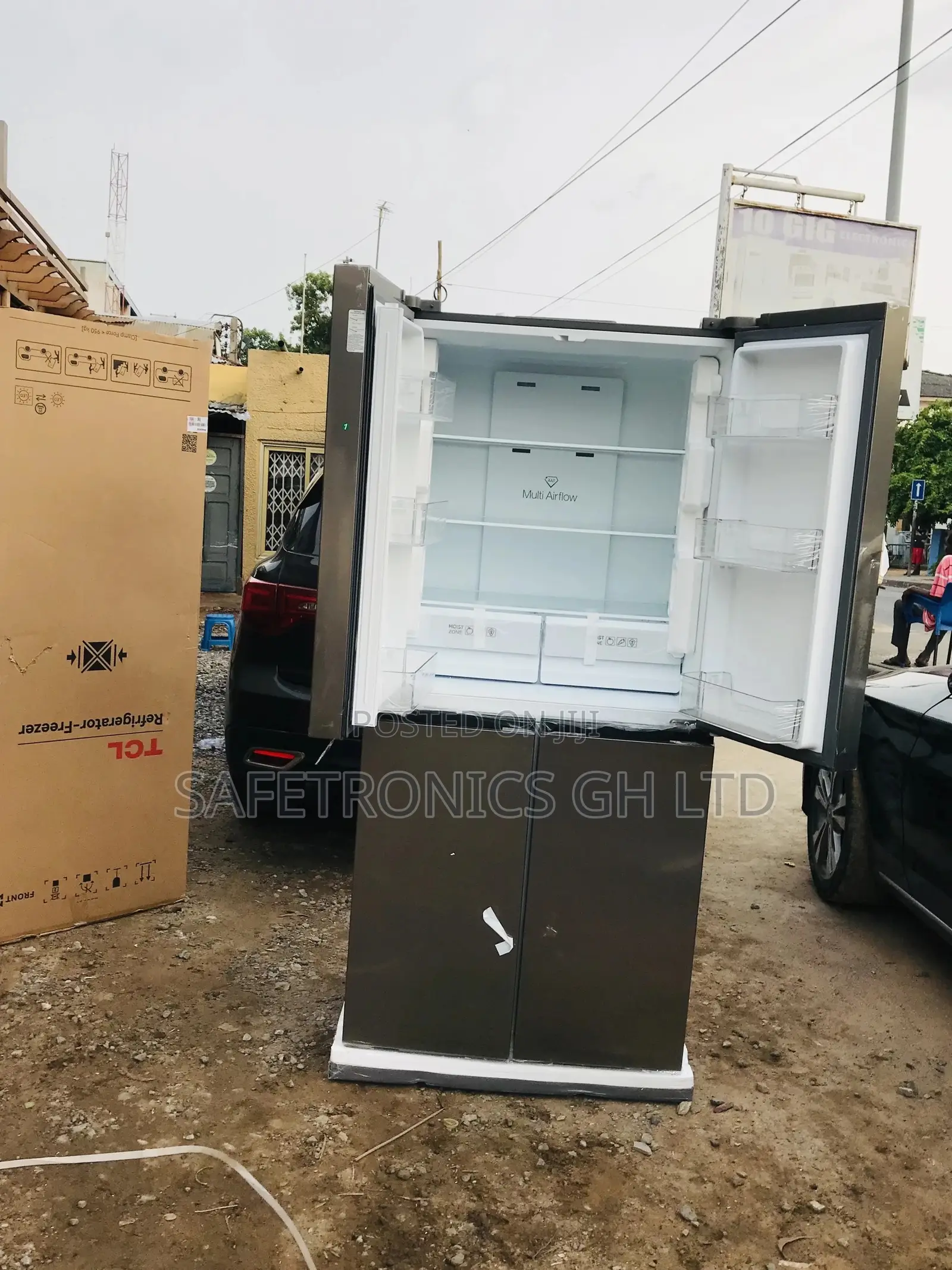 4 Doors TCL French Door TCL P460CD Gray Fridge