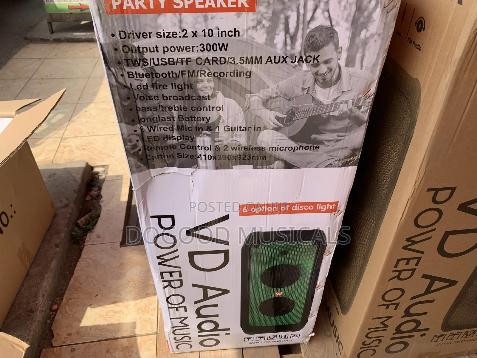 VD AUDIO 2x10inch RECHARGEABLE(Party)Bluetooth Speakers