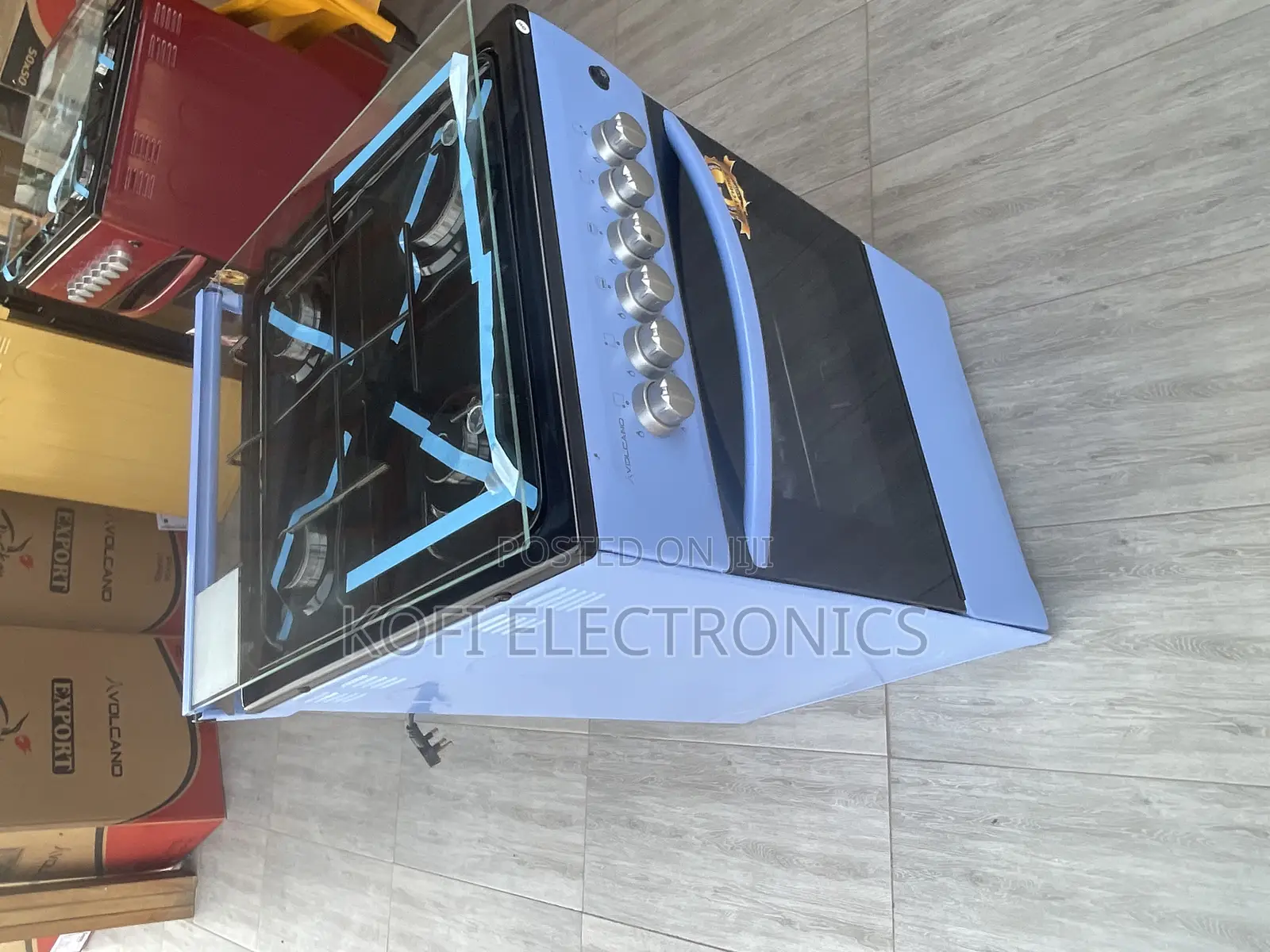 Tempered Glass Top Blue Volcano 4 Burner Gas Cooker 50×50