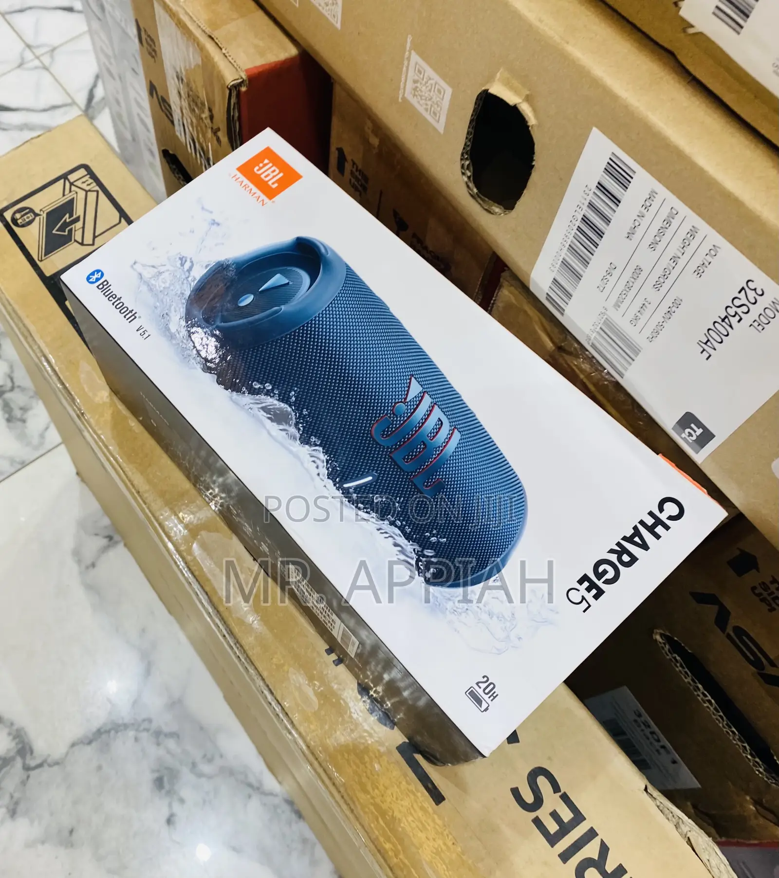 Adorable Charge 5 Portable Bluetooth Speaker(Blue Black).