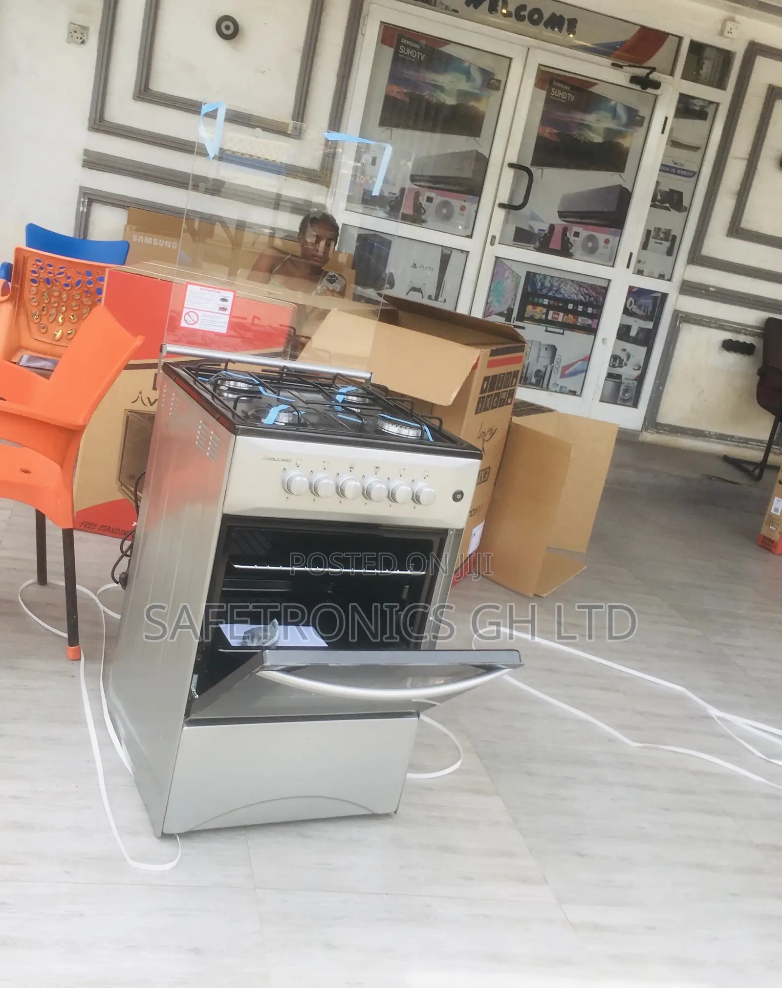 Oven With Grill Gray Volcano 4 Gas Cooker 50x50