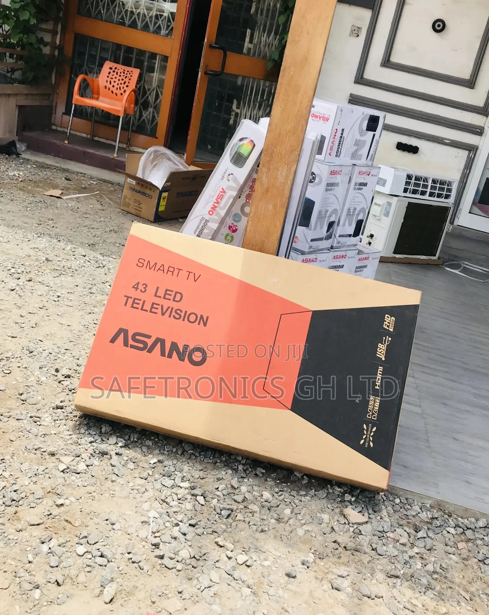 Smart Black Asano 43 Inches Glossy Led Tv