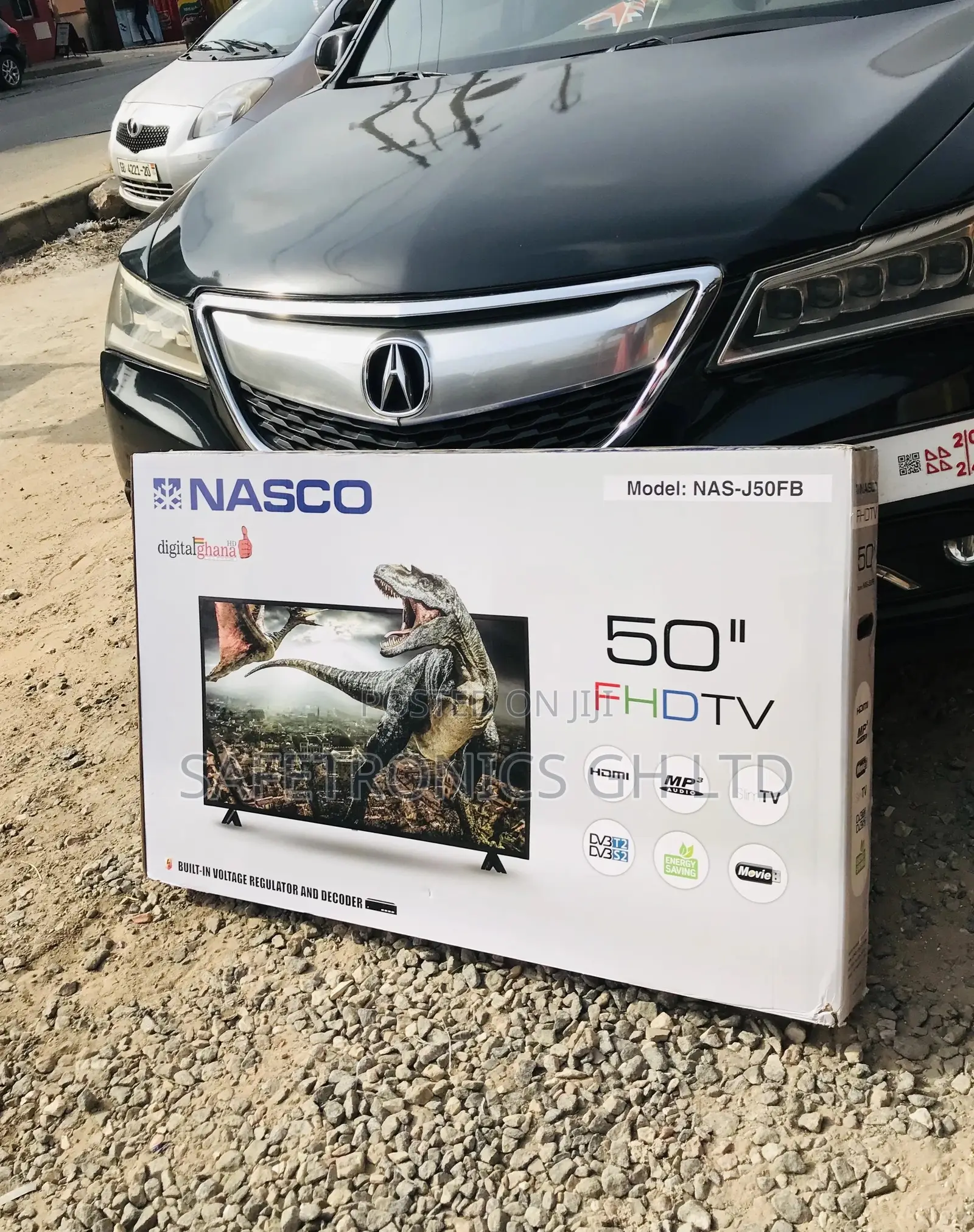 Nasco 50 Inches Glossy Black Digital Led Tv