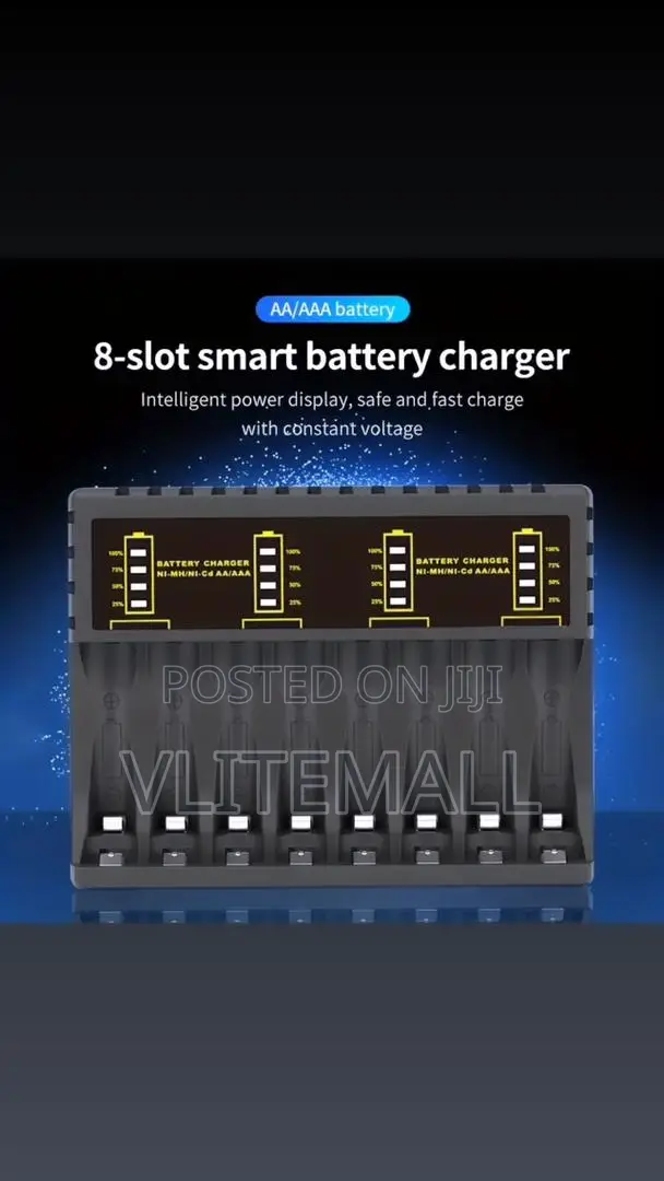 PUJIMAX Smart Battery Charger 8 Slots With LED Indicator