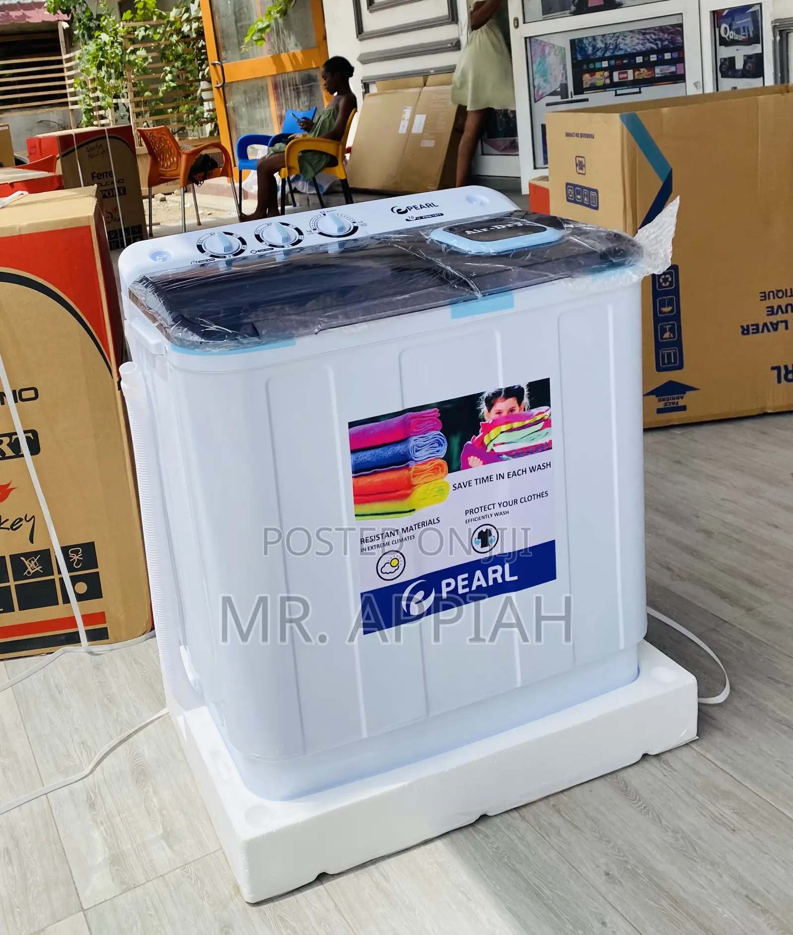 Durable Pearl 10kg Twin Tub Electric Washing Machine,White