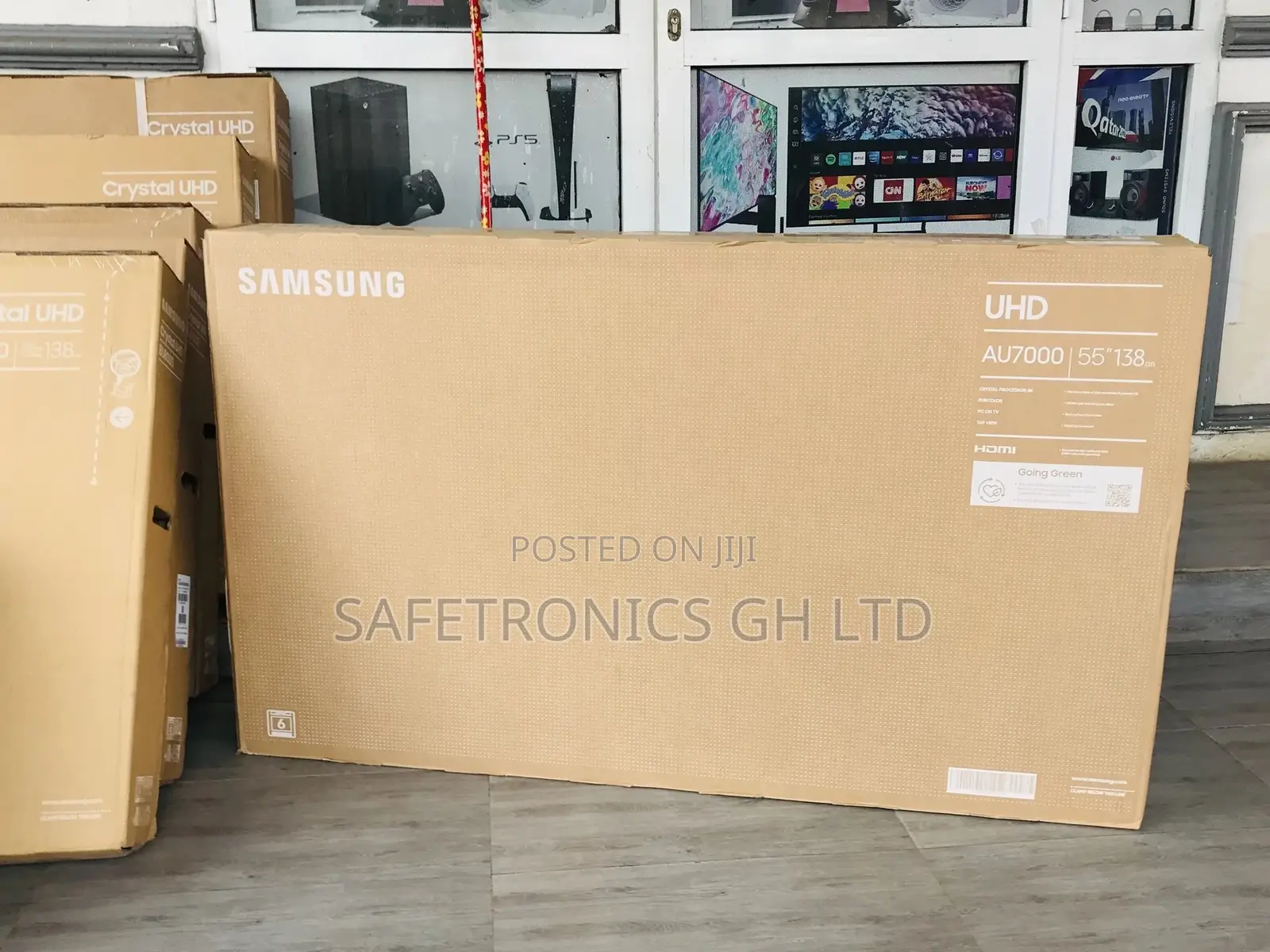 Glossy Samsung 55 Inches Led Black Au70 Tv