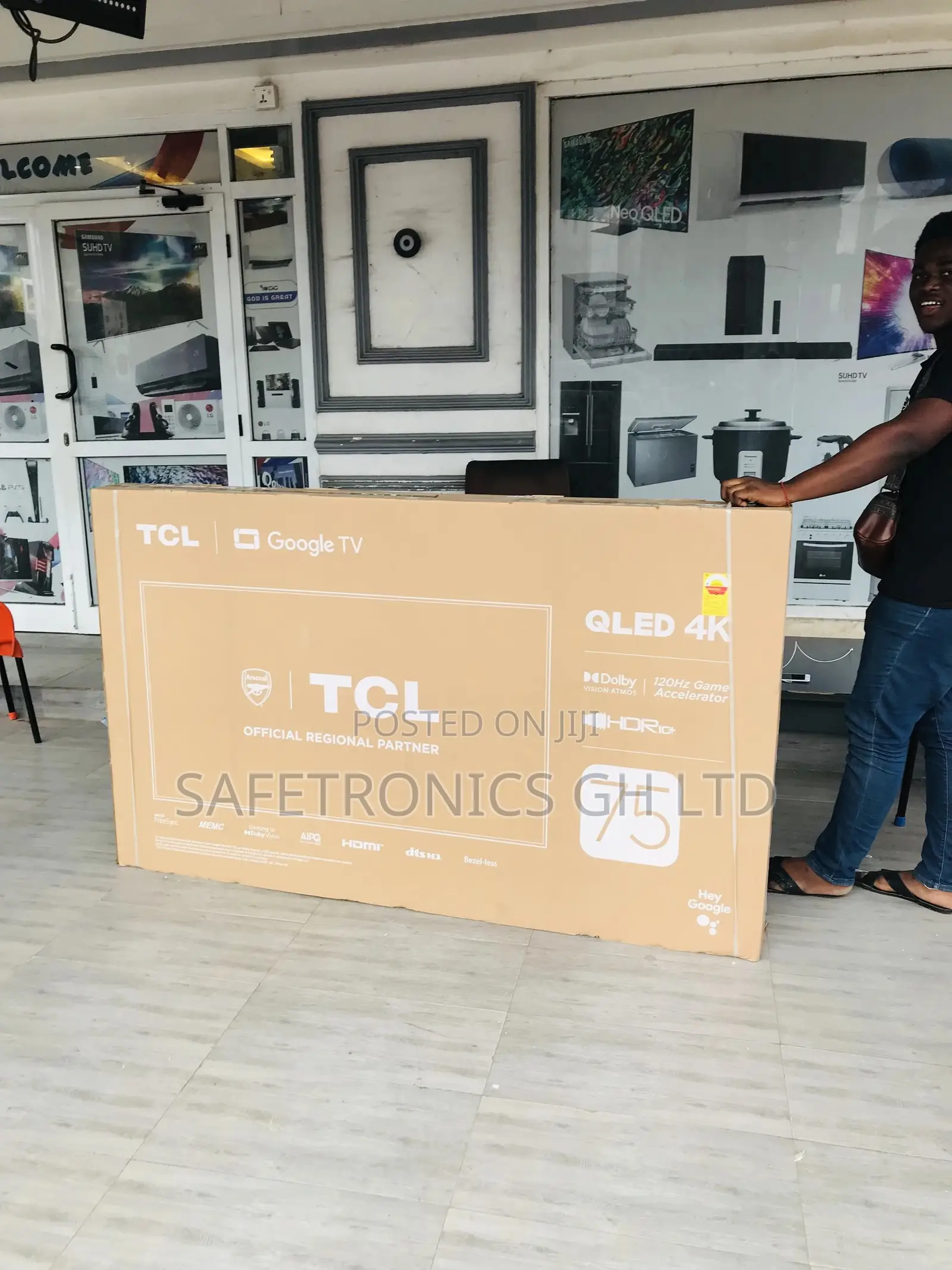 75 Inches Glossy Black TCL Qled Smart Electric C645 Tv