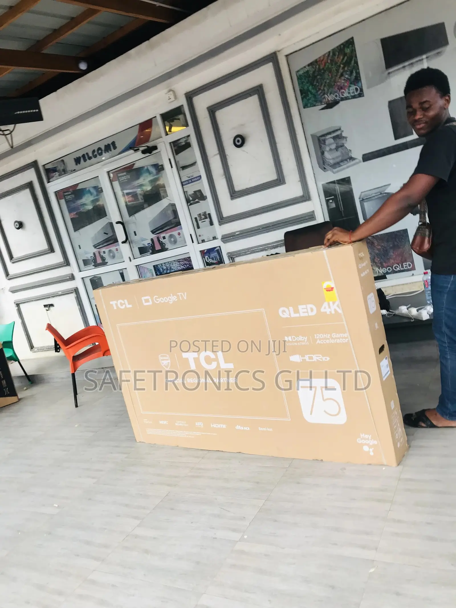 Smart Glossy Qled TCL 75 Inches Electric Tv