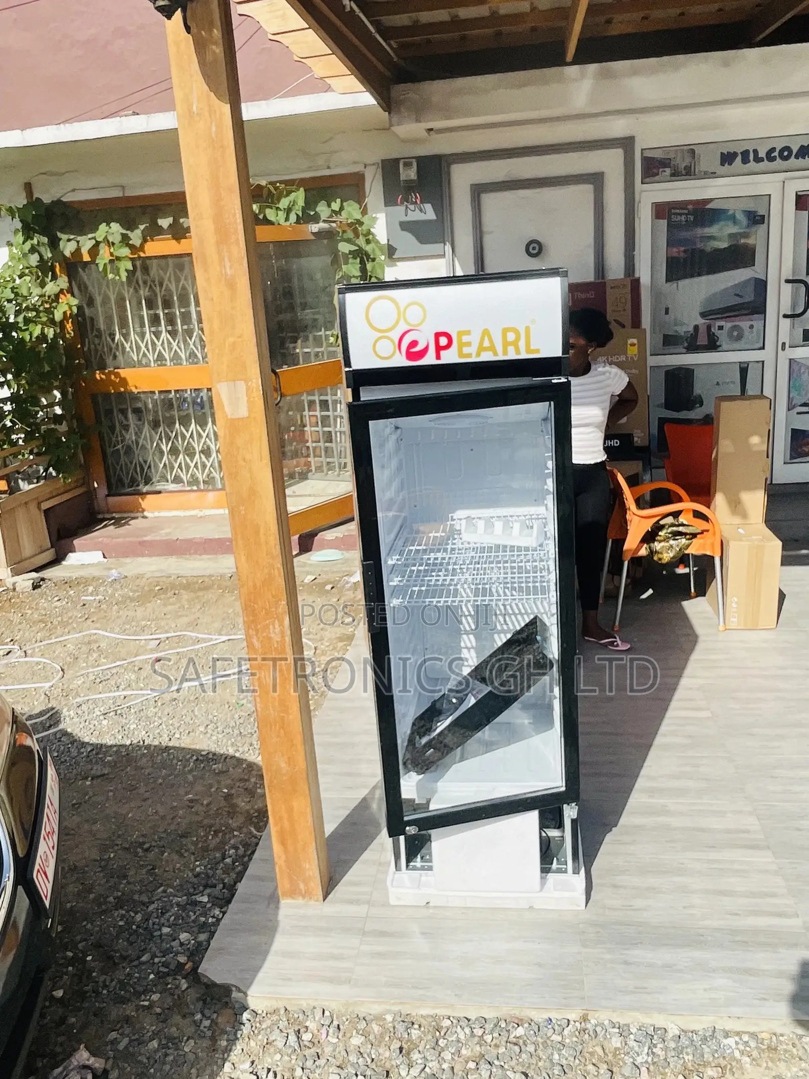 Glass White Pearl Display PVC-316 Singledoor Fridge