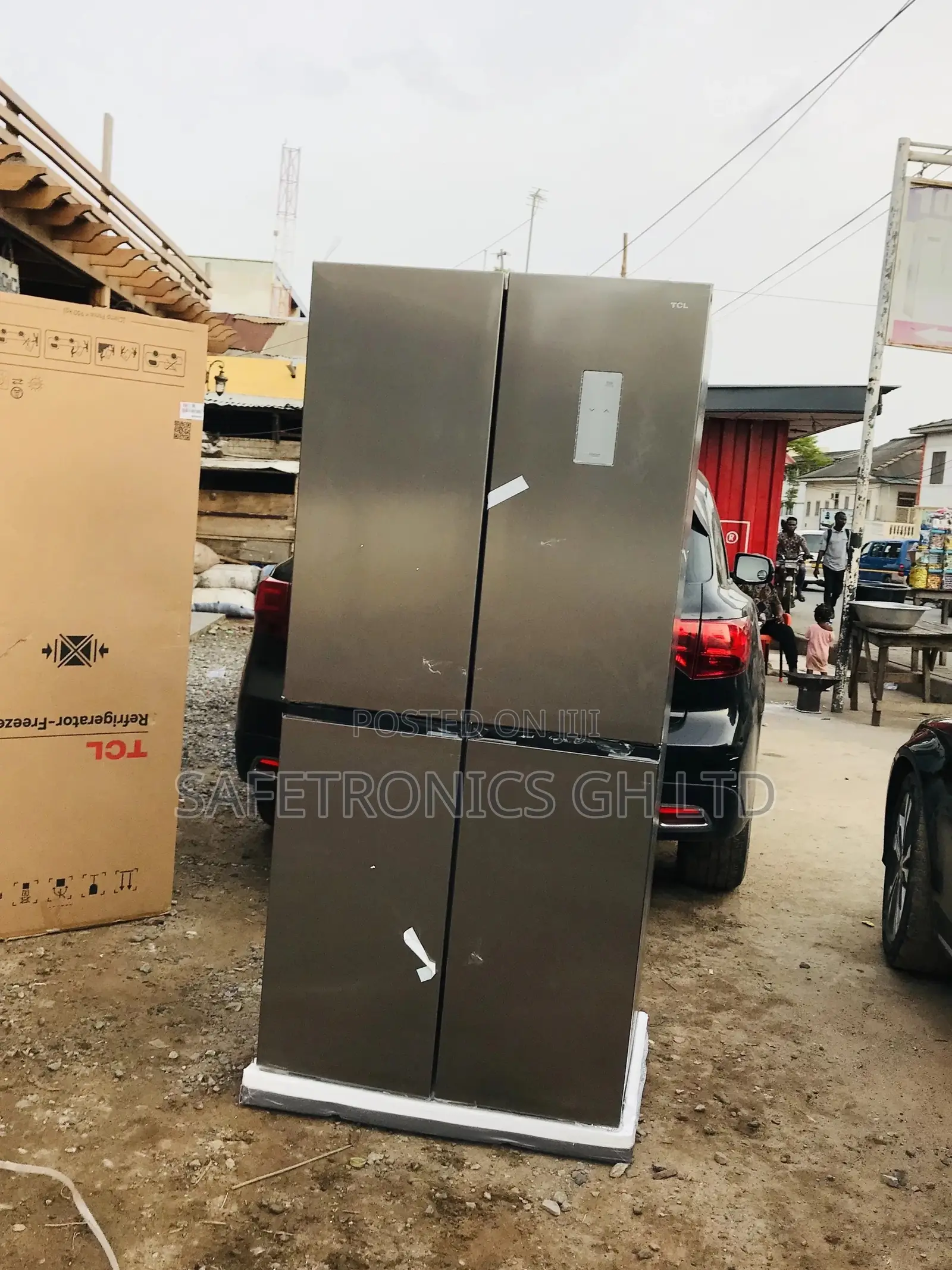 Lockable TCL P460CD Gray French Doors 4 Doors Fridge