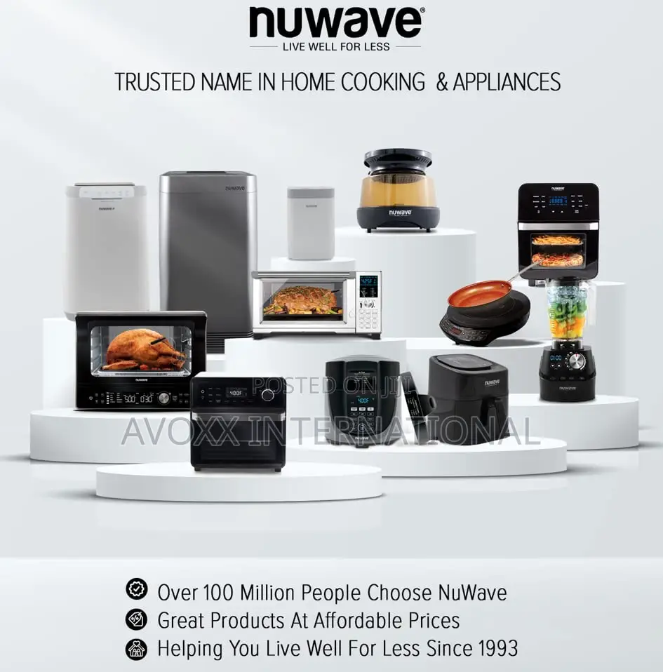 Nuwave Brio 8-Qt Air Fryer, Powerful 1800W, W White Display