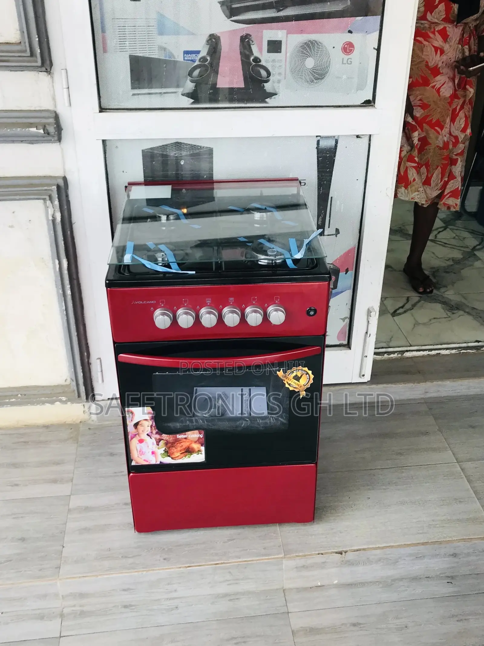 50x50 Oven With Grill Volcano Glass Lid 4 Gas Cooker