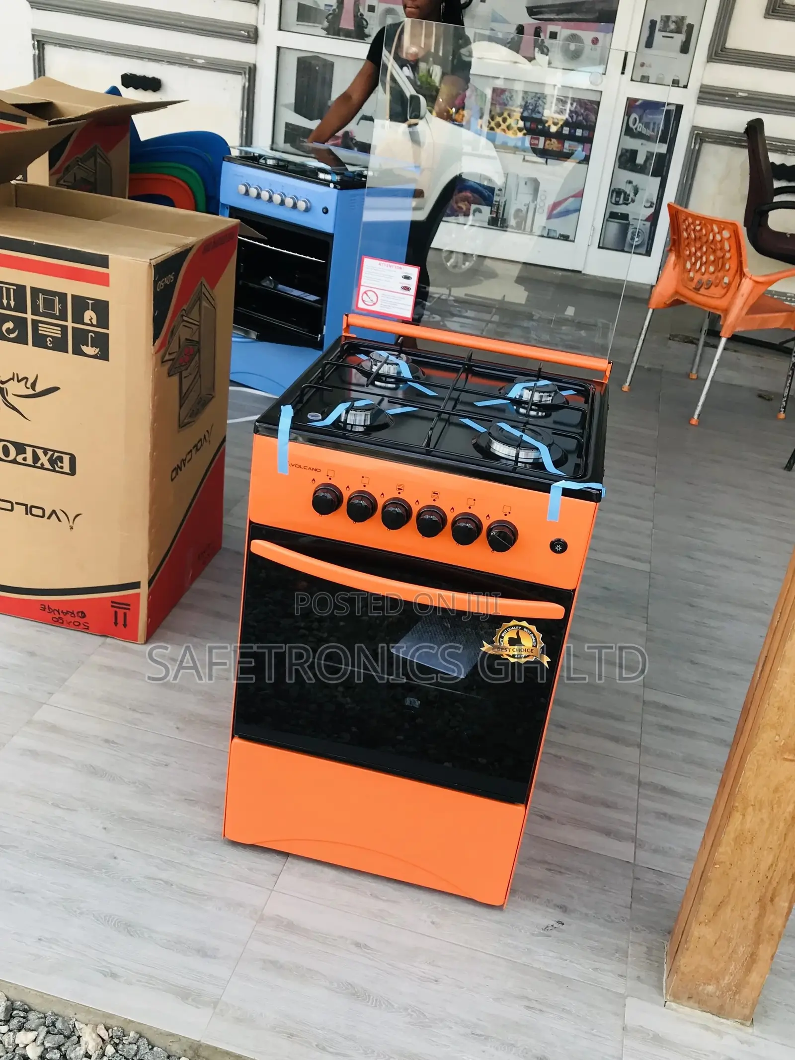 4 Burner Oven With Grill Volcano Glass Lid 50x50 Gas