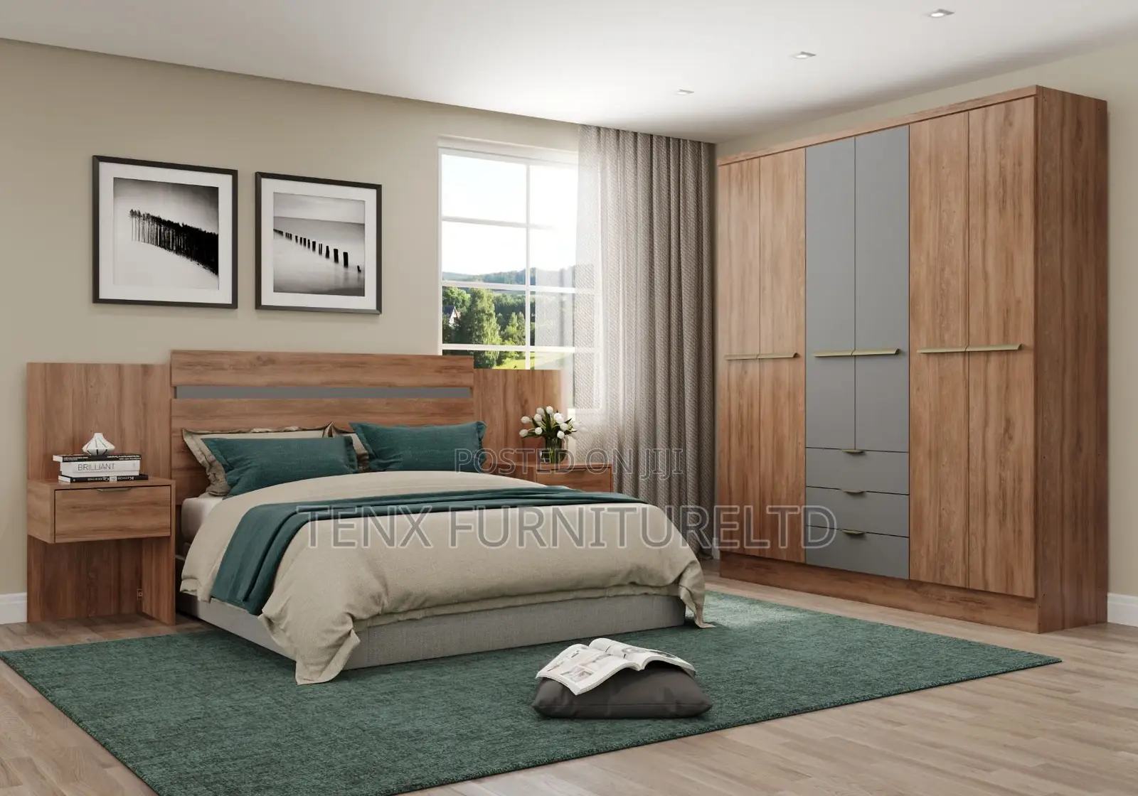 King-Size / Queen-Size Bed and Wardobe