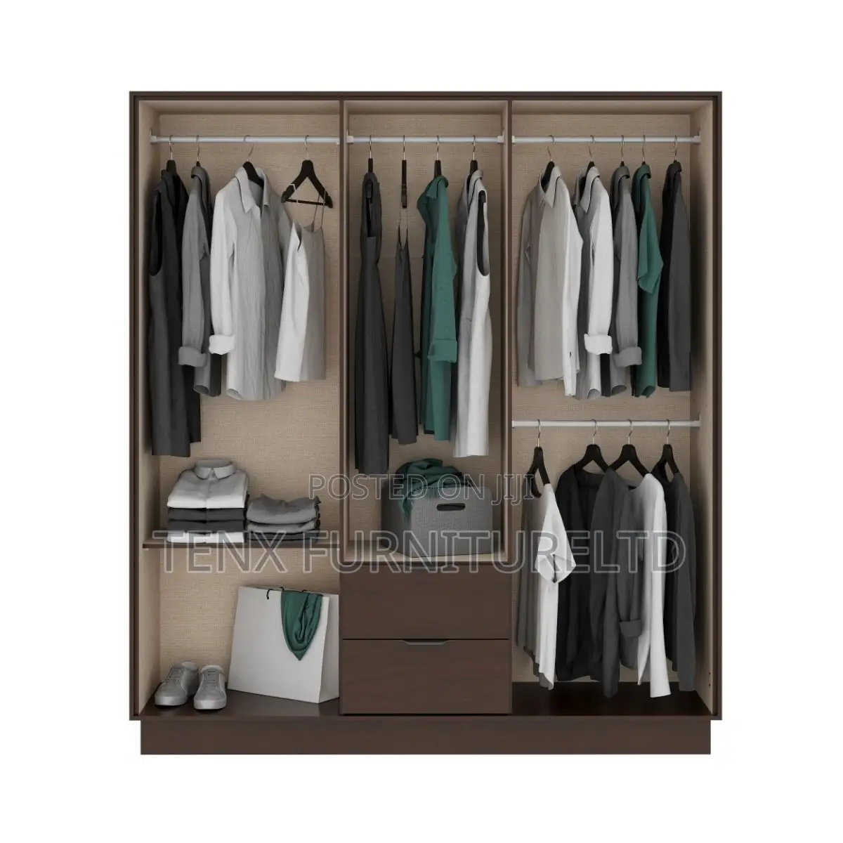 WARDROBE : Wood Grain Brown and Black