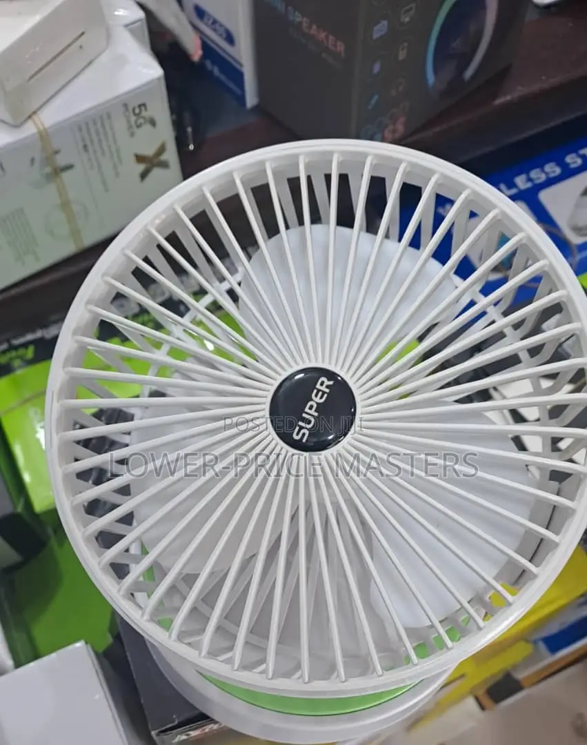 Deskstop Rechargeable Fan and USB Charging With Light