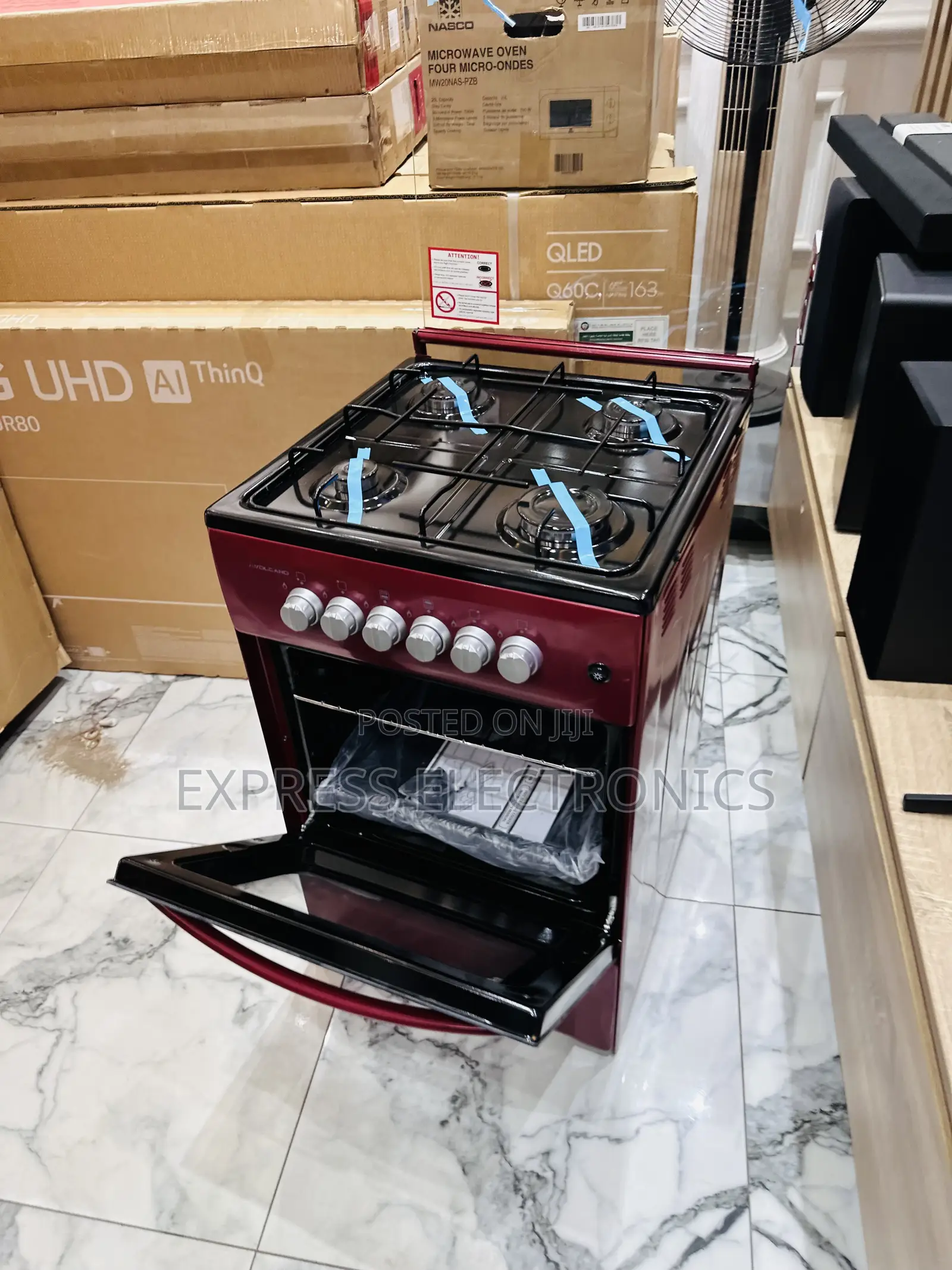 Available Red Gas Volcano Gas Cooker Oven Grill 4burner