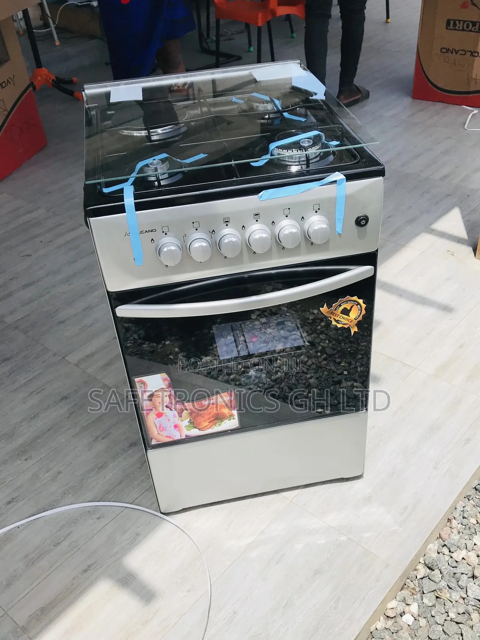 Glass Lid 50x50 3 Gas 1 Electric Oven With Grill Volcano