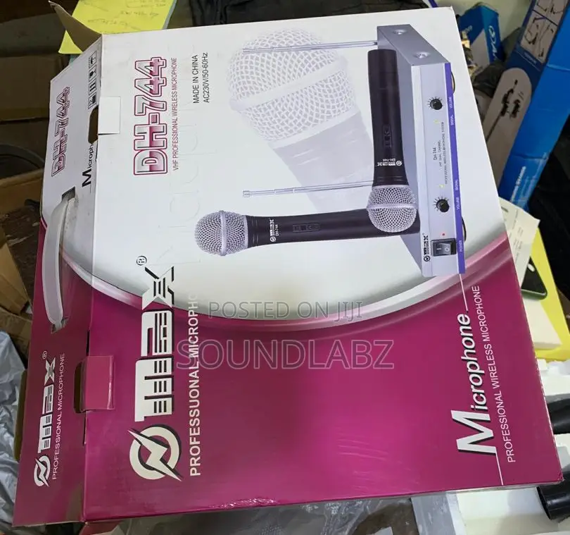 Max Dual Channel UHF Wireless Microphone System-Dh-744