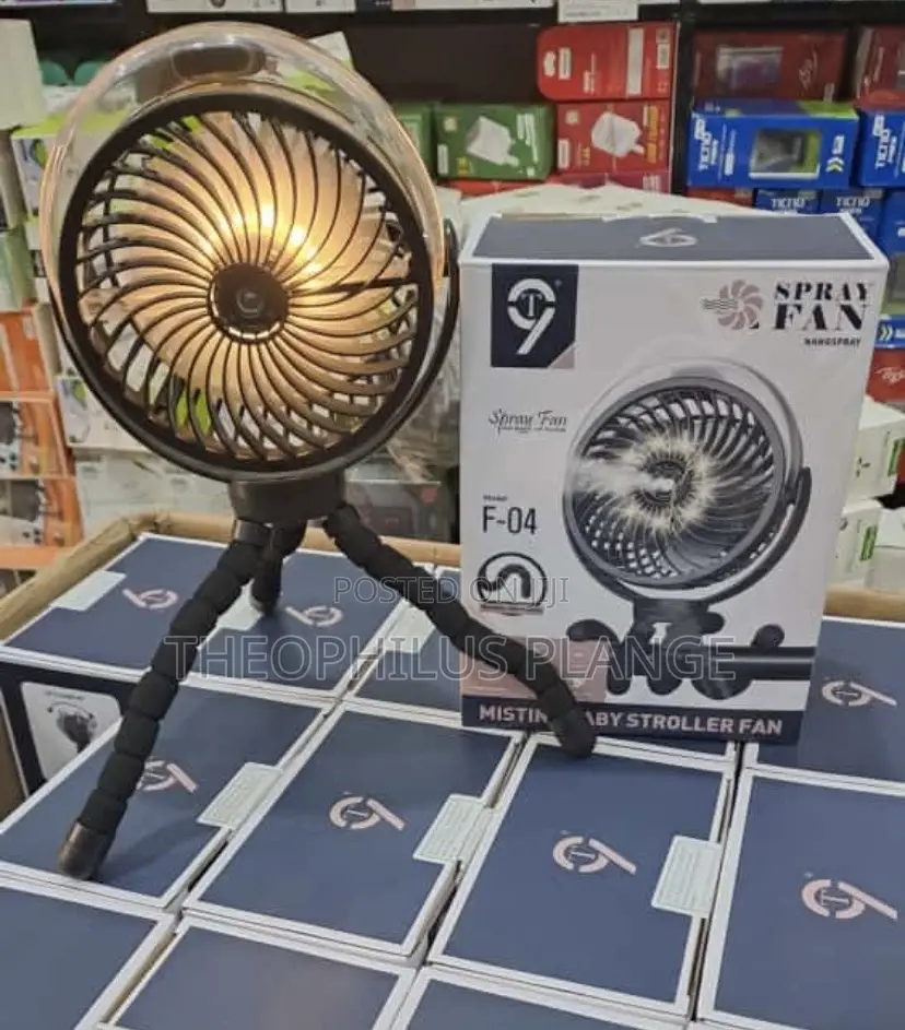 Mini Rechargeable Fan With Cool Air Diffuser and Lights